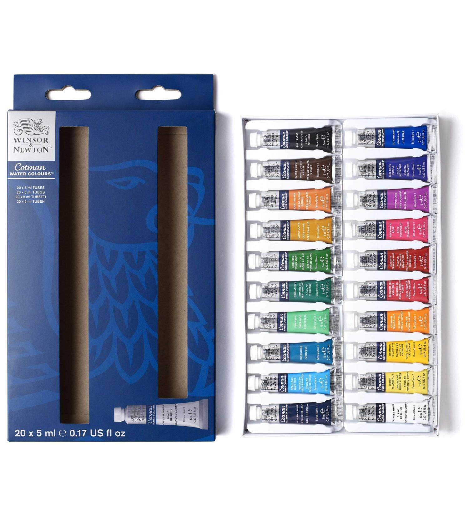 Winsor & Newton Cotman Watercolor Paint Set - 20 Colors, 5ml Tubes - 20 Tube Set - Buy Online on GoSupps.com