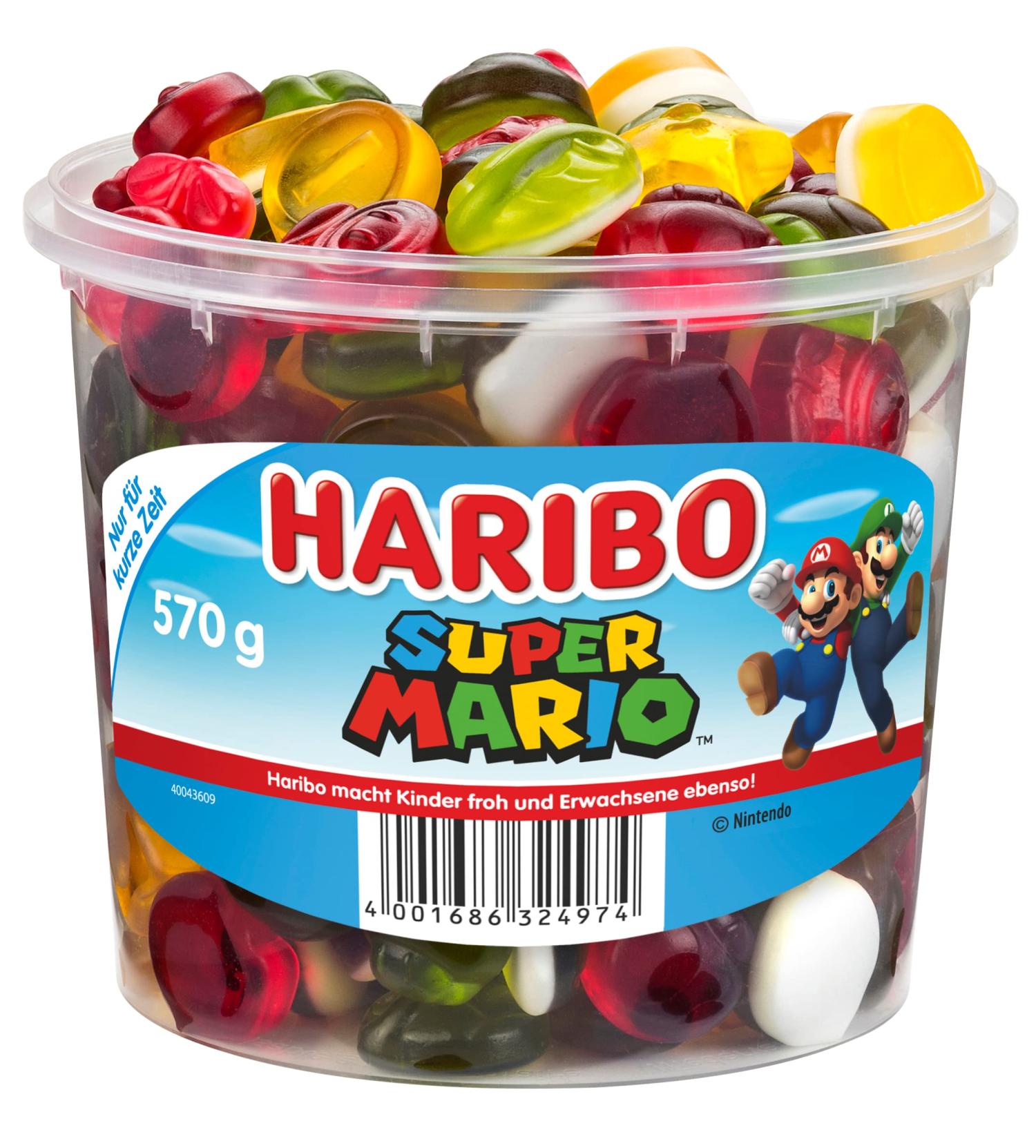 Buy Haribo Super Mario Special Edition Fruit Gum & Foam Sugar 570g | International Shipping Available - Buy Online on GoSupps.com