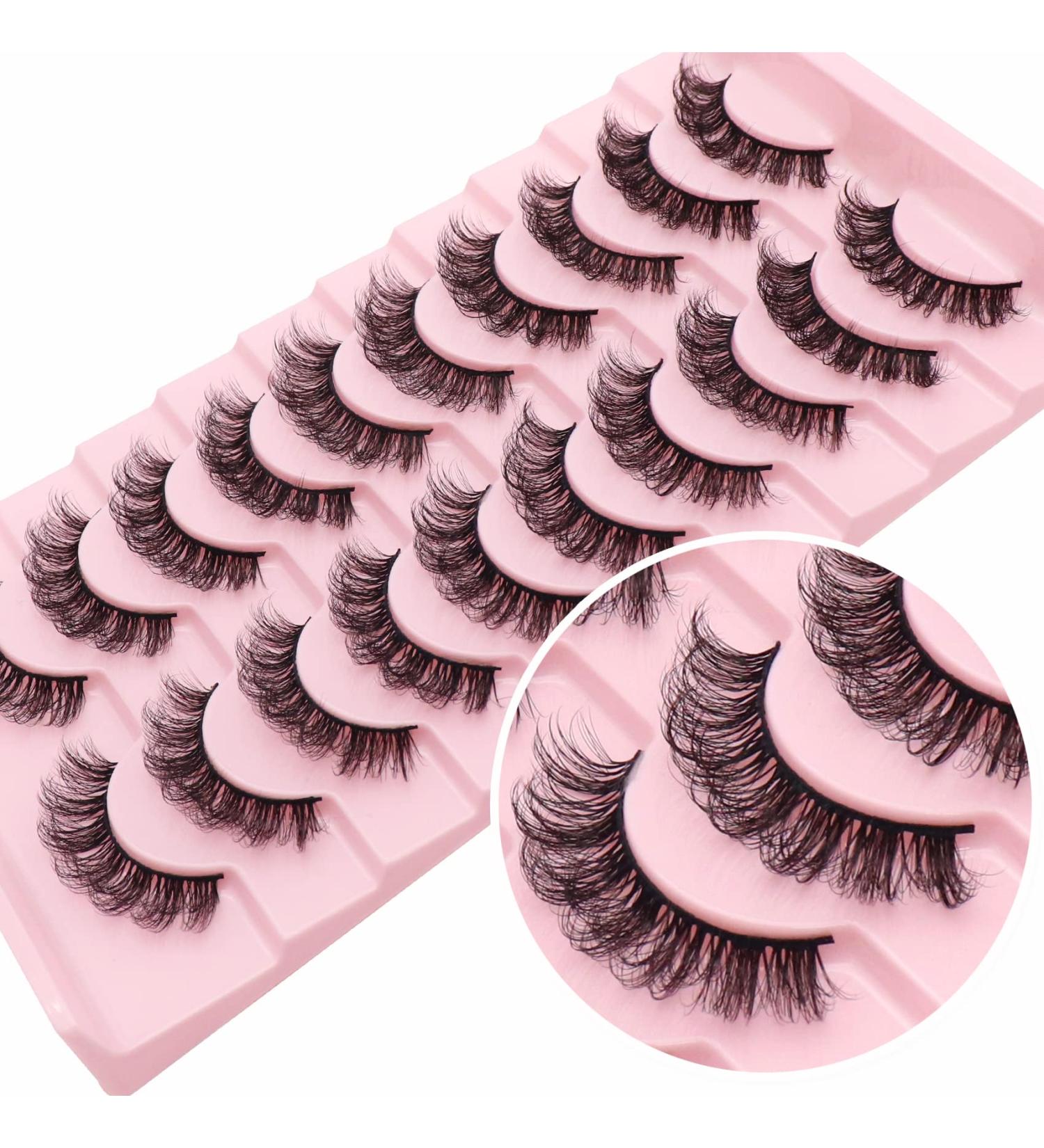 Losha DD Curl Russian Strip Lashes 10 Pairs Pack - Wispy False Eyelashes for Lash Extension Look (D03) - Buy Online on GoSupps.com