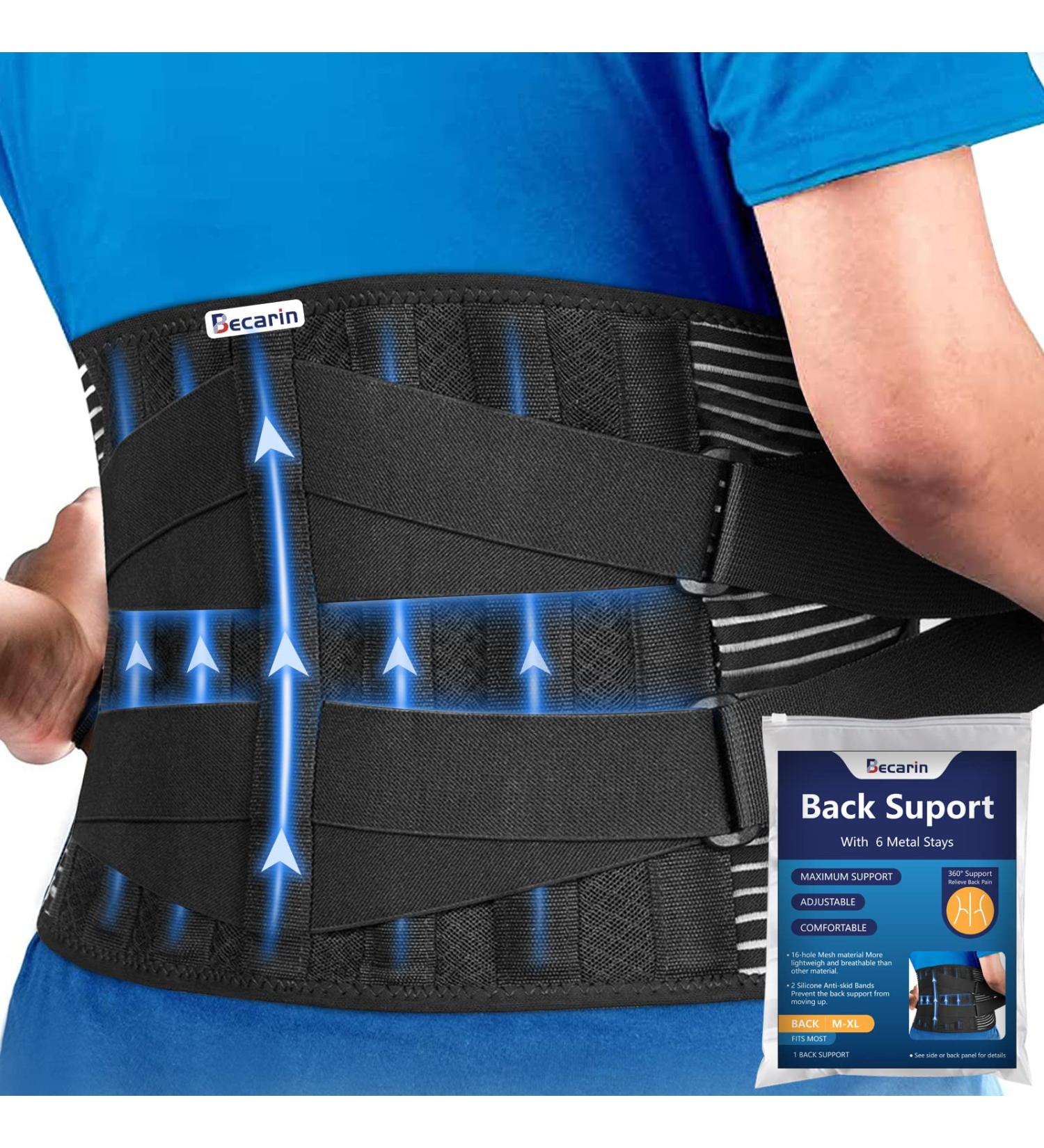 Back Support Belt for Men and Women Comfortable Lower Back Brace Waist Lumbar Lower Back Support Brace for Back Pain Relief Scoliosis Sciatica Herniated Disc Heavy lifting with Adjustable Support Straps(L) Large - Buy Online on GoSupps.com