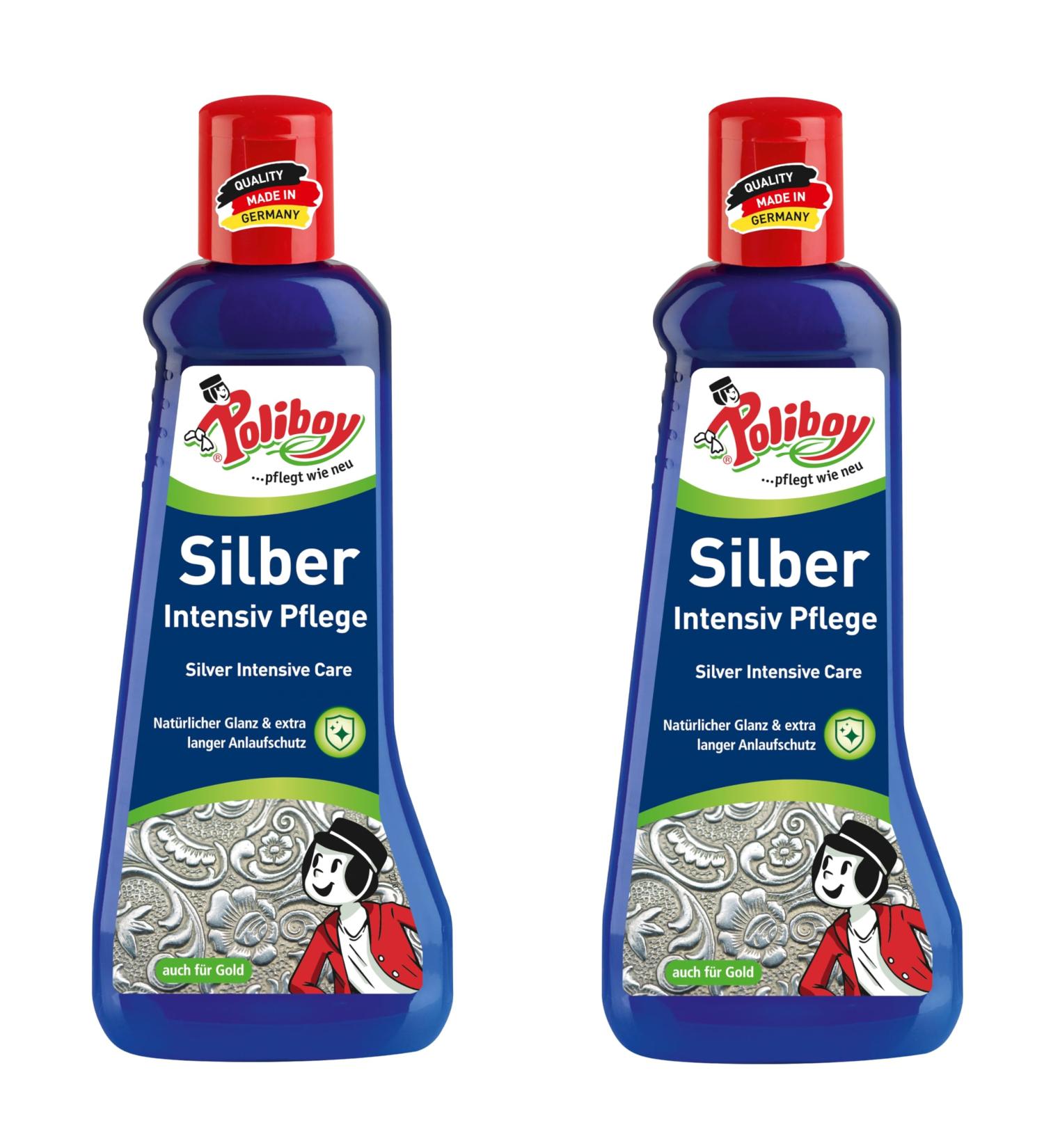 Poliboy Silver Intensive Care - Gentle Polishing Agent for Silver Jewelry | 2x200ml - Made in Germany - Buy Online on GoSupps.com