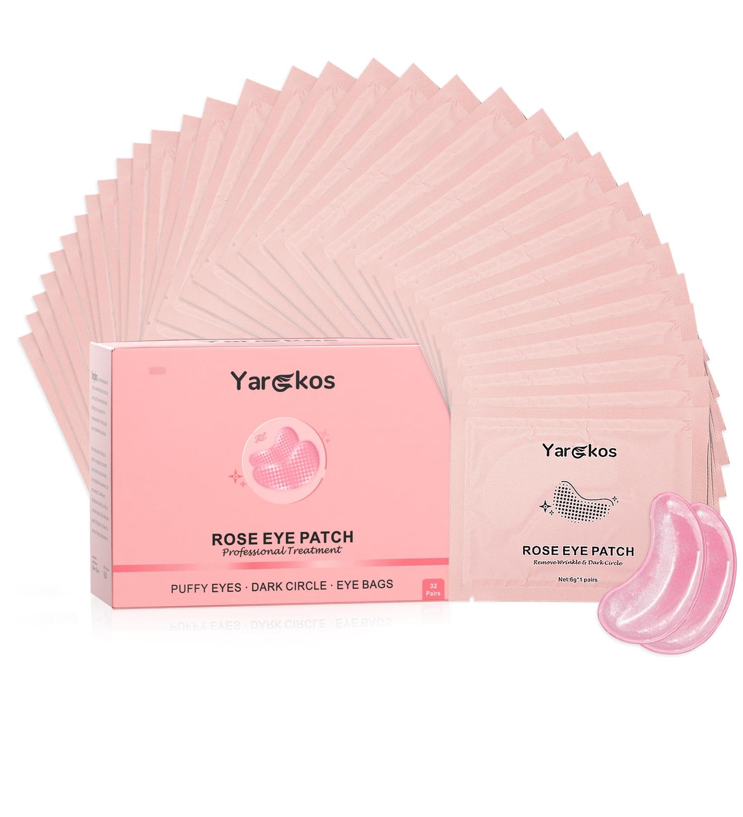 32 Pairs Pink Under Eye Patches - Rose Cooling Hydrating Masks for Dark Circles & Puffiness | Anti-Wrinkle Collagen Eye Pads - Travel Beauty Skincare - Buy Online on GoSupps.com