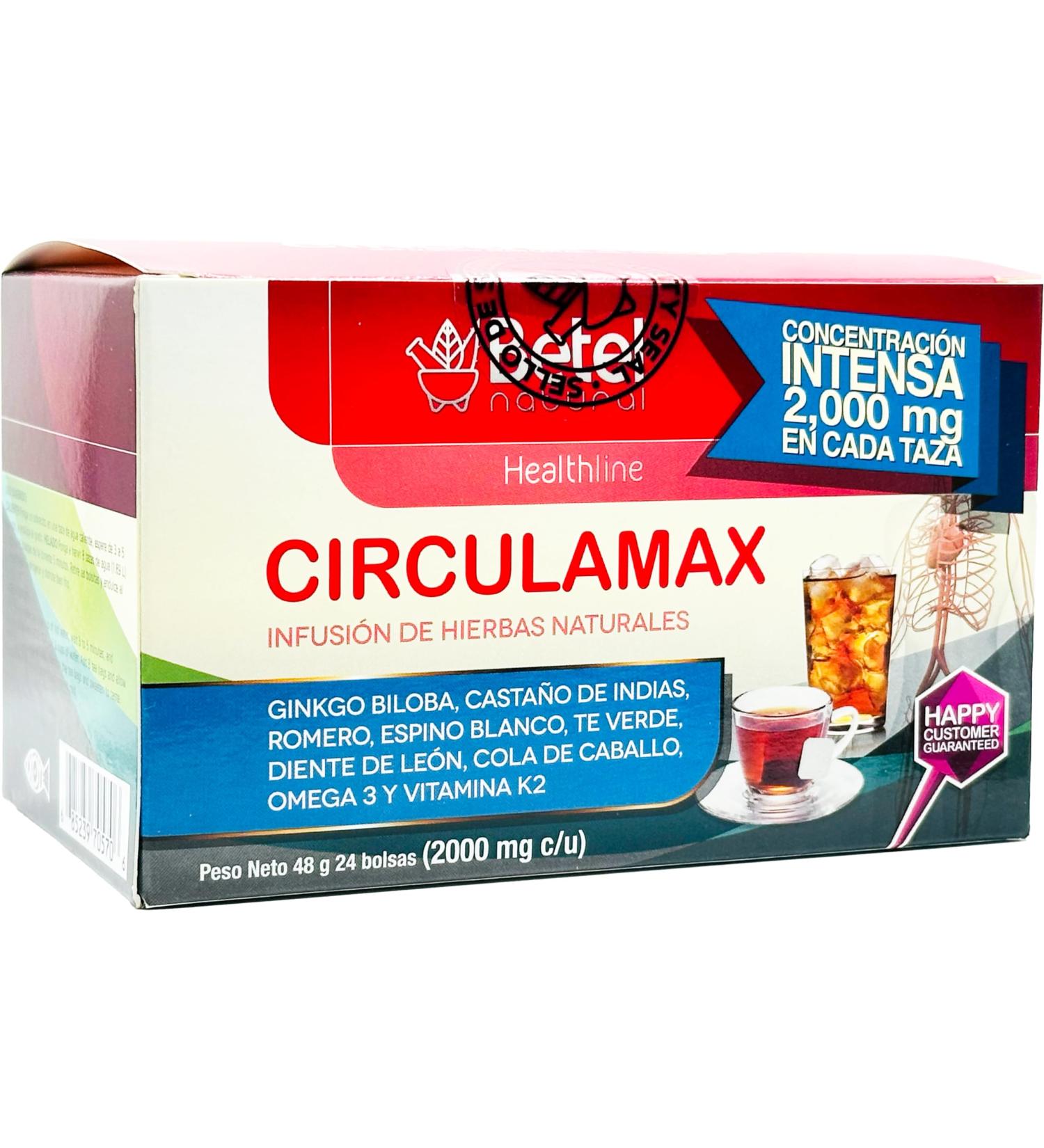 Betel Natural Premium Circulamax Te Special Blend of Castanos De Indias Ginkgo Biloba and More - 24 Tea Bags - Buy Online on GoSupps.com