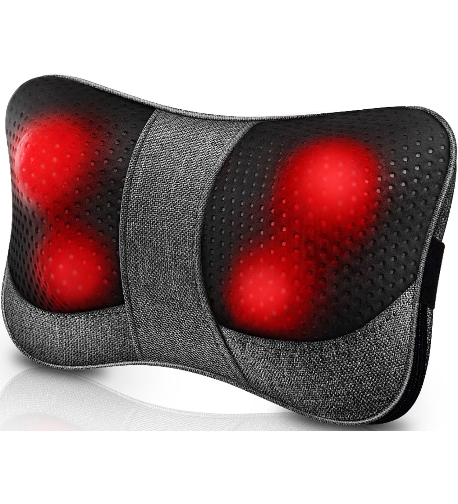 Shiatsu Back Massager with Heat - Perfect Gift for Christmas, New Year, Mother's Day, Father's Day, Birthday - Relieve Back and Neck Pain, Soothe Sore Muscles - Gray - Buy Online on GoSupps.com