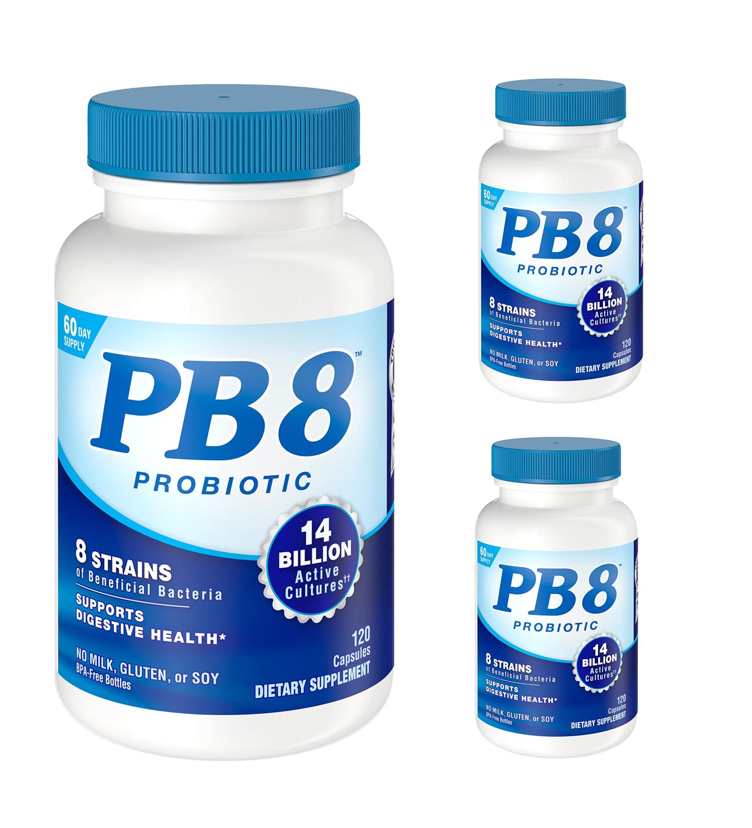 Nutrition Now PB 8 Probiotic Acidophilus - 120 Count x 3 Pack | Digestive Health Support - Buy Online on GoSupps.com