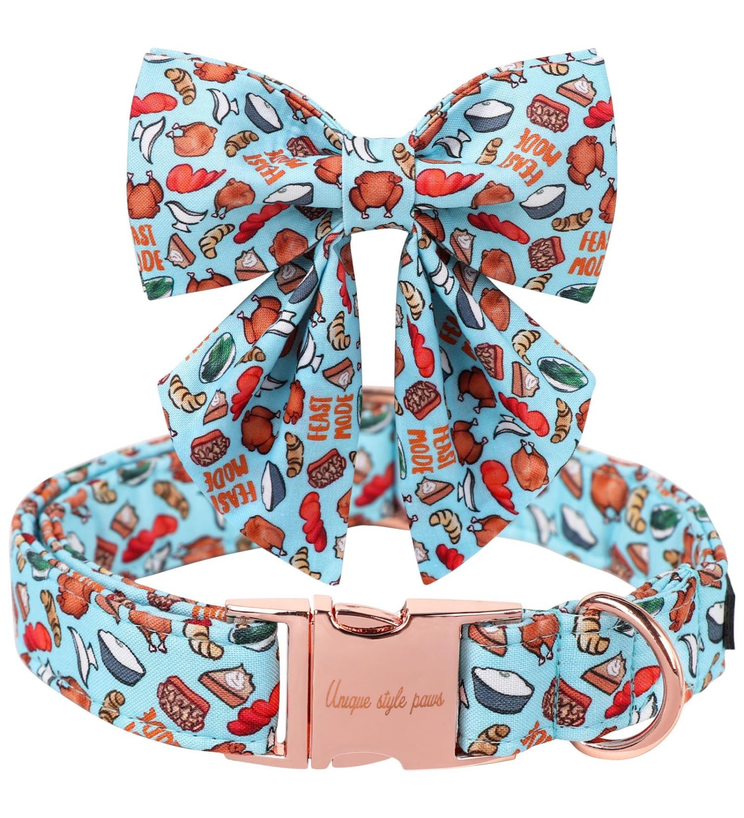 Unique Style Paws Fly Dog Collar - Comfortable Adjustable Cotton Collar for Girls' Dogs - XS Size (20.3-30.5 cm) - Perfect for Turkey Parties - Buy Online on GoSupps.com
