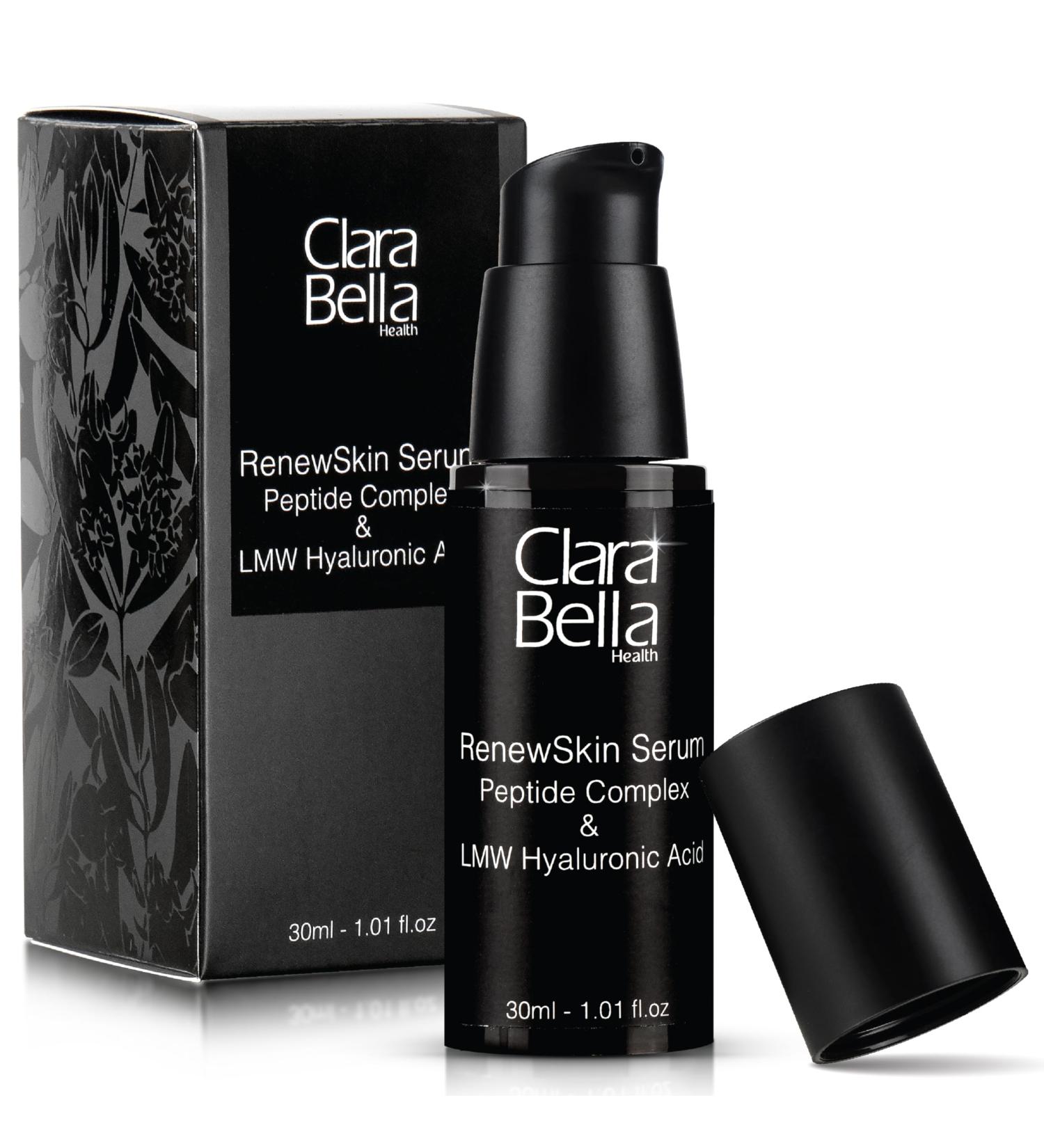 Clara Bella Health RenewSkin Serum Peptide Complex & LMW Hyaluronic Acid 1.01 fl oz - Buy Online on GoSupps.com