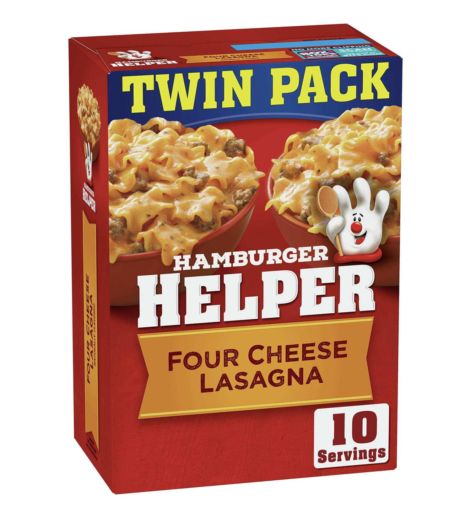 Hamburger Helper Four Cheese Lasagna Twin Pack - 11.4 oz | Delicious Dinner Solution - Buy Online on GoSupps.com