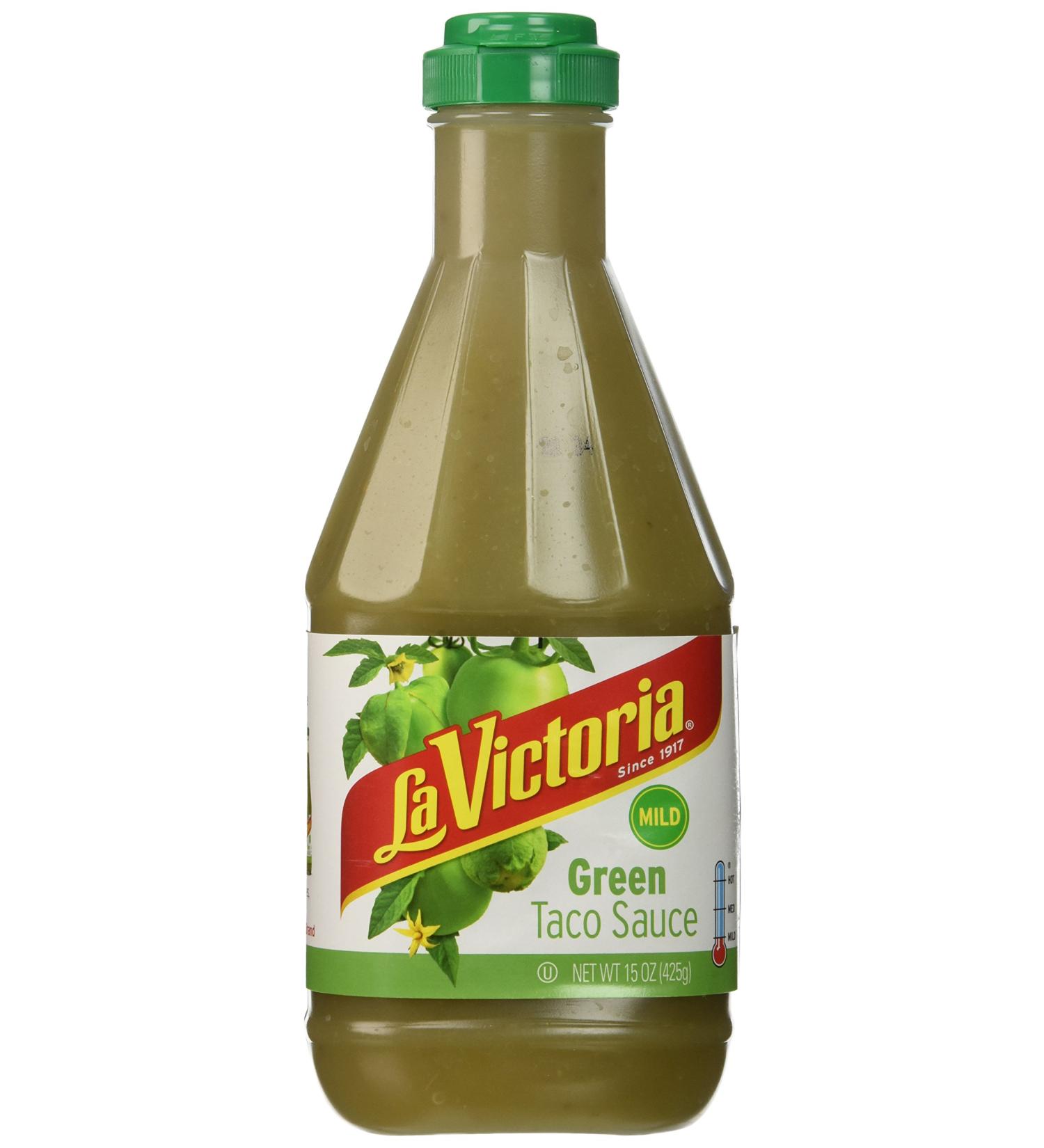 La Victoria Green Taco Sauce, Mild, 15 oz Garlic 15.0 Ounce (Pack of 1)