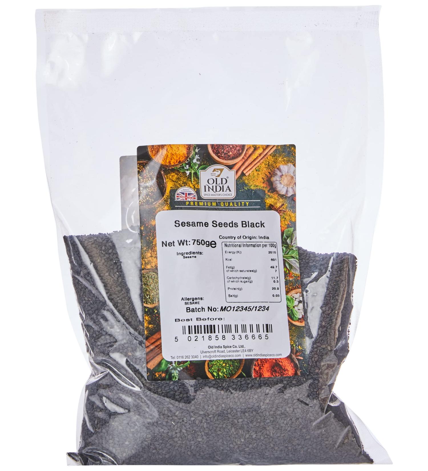 Old India Black Sesame Seeds 750g - Premium Quality | Pack of 1 - Buy Online on GoSupps.com