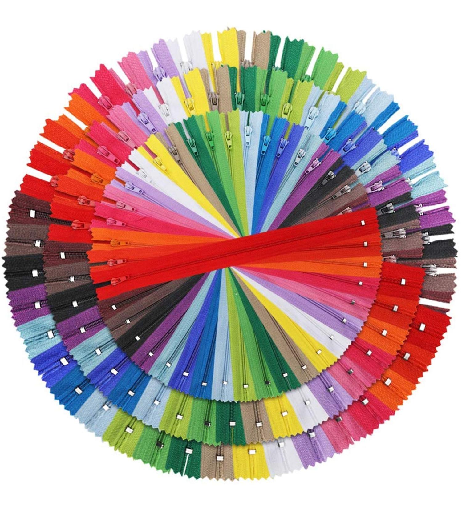 Outuxed 120pcs Mixed Nylon Coil Zippers - 7.8, 12, 16 Inches - Colorful Sewing Zippers for Tailor Crafts - 20 Assorted Colors - Buy Online on GoSupps.com
