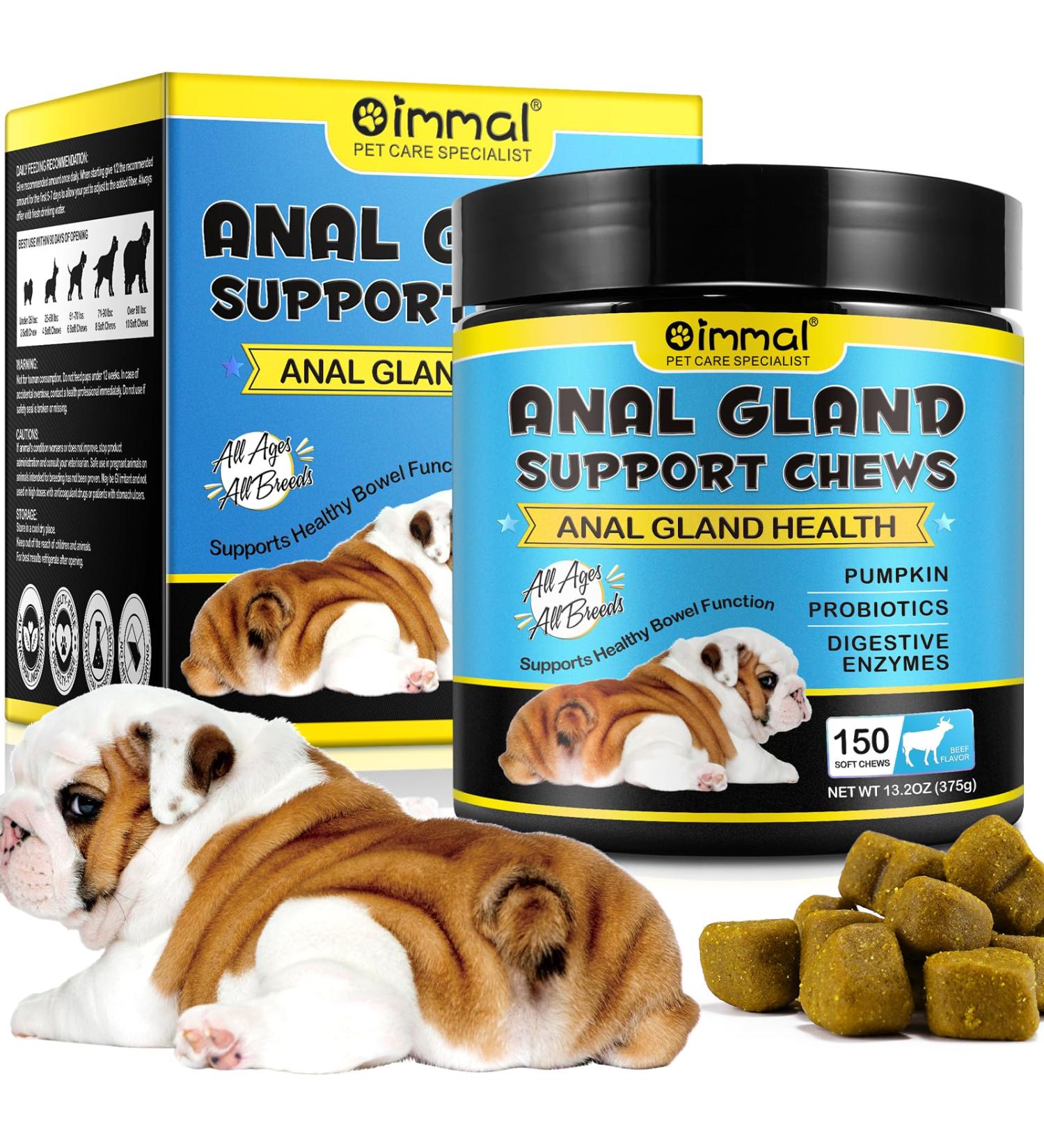 Anal Gland Support Supplement for Dogs 375G Dog Diarrhea Support Supplements Dog Analgland Digestive Support Supplement Treatment Chews & Healthy Bowel Function with Digestive Enzymes & Probiotics - Buy Online on GoSupps.com