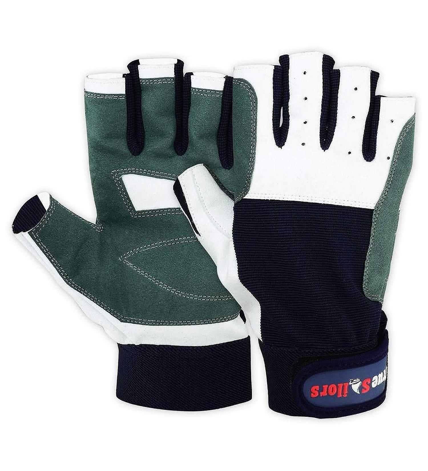 MRX Sailing Gloves for Men & Women - Paddle, Row, Fish & Ski with Comfort | Short Finger Kayaking Gloves in Blue, Grey & White - Large - Buy Online on GoSupps.com