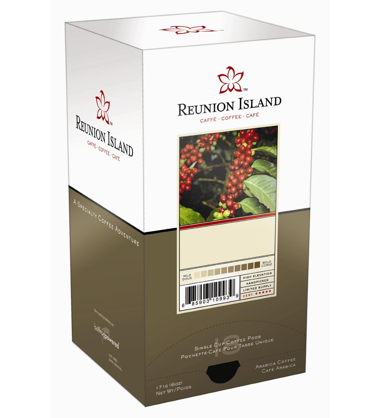 REUNION ISLAND Coffee Roasters Colombia Las Hermosas Coffee Pods 16 Pack
