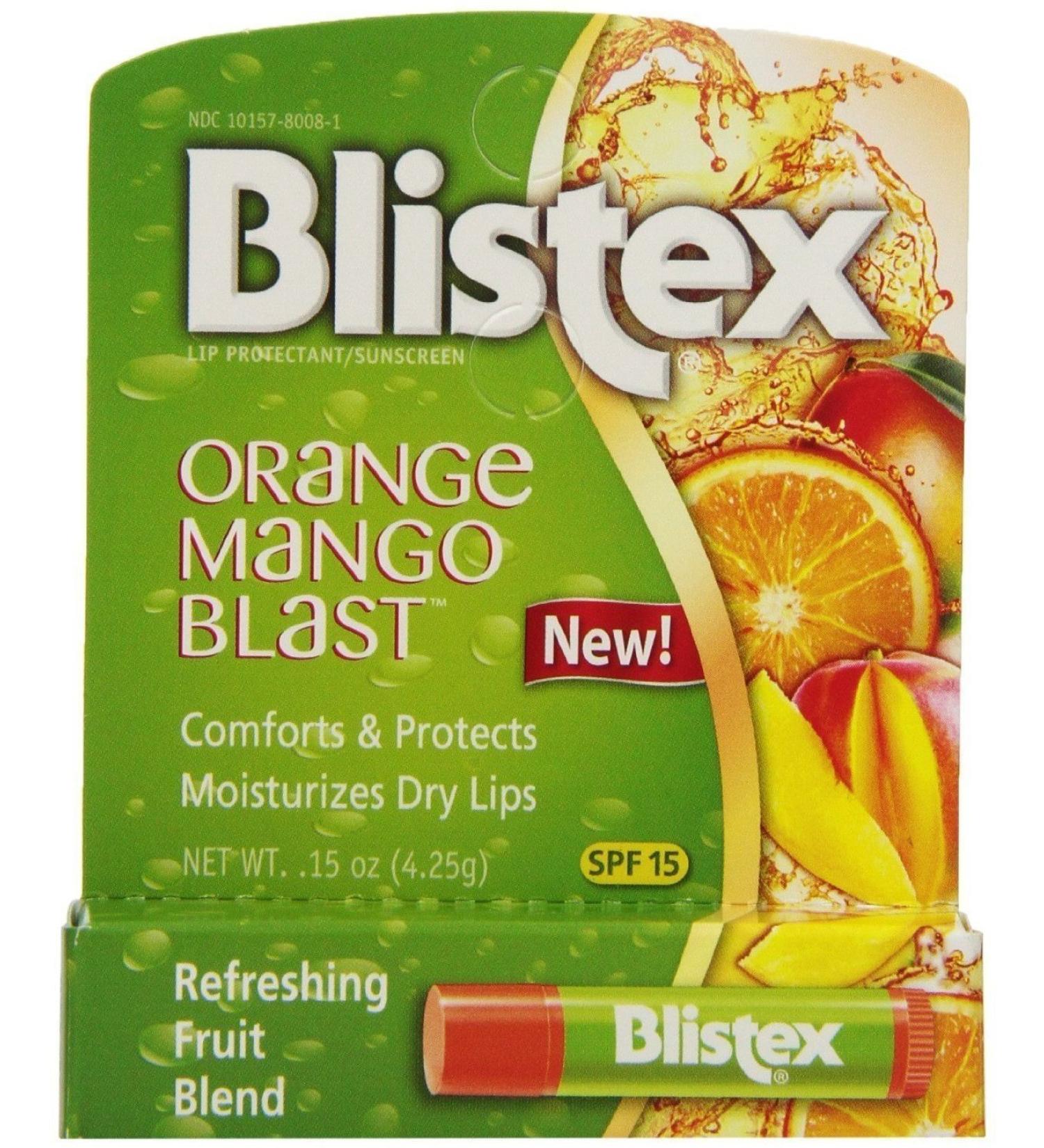 Blistex Lip Protectant SPF 15 Orange Mango Blast.15 oz (Pack of 12)