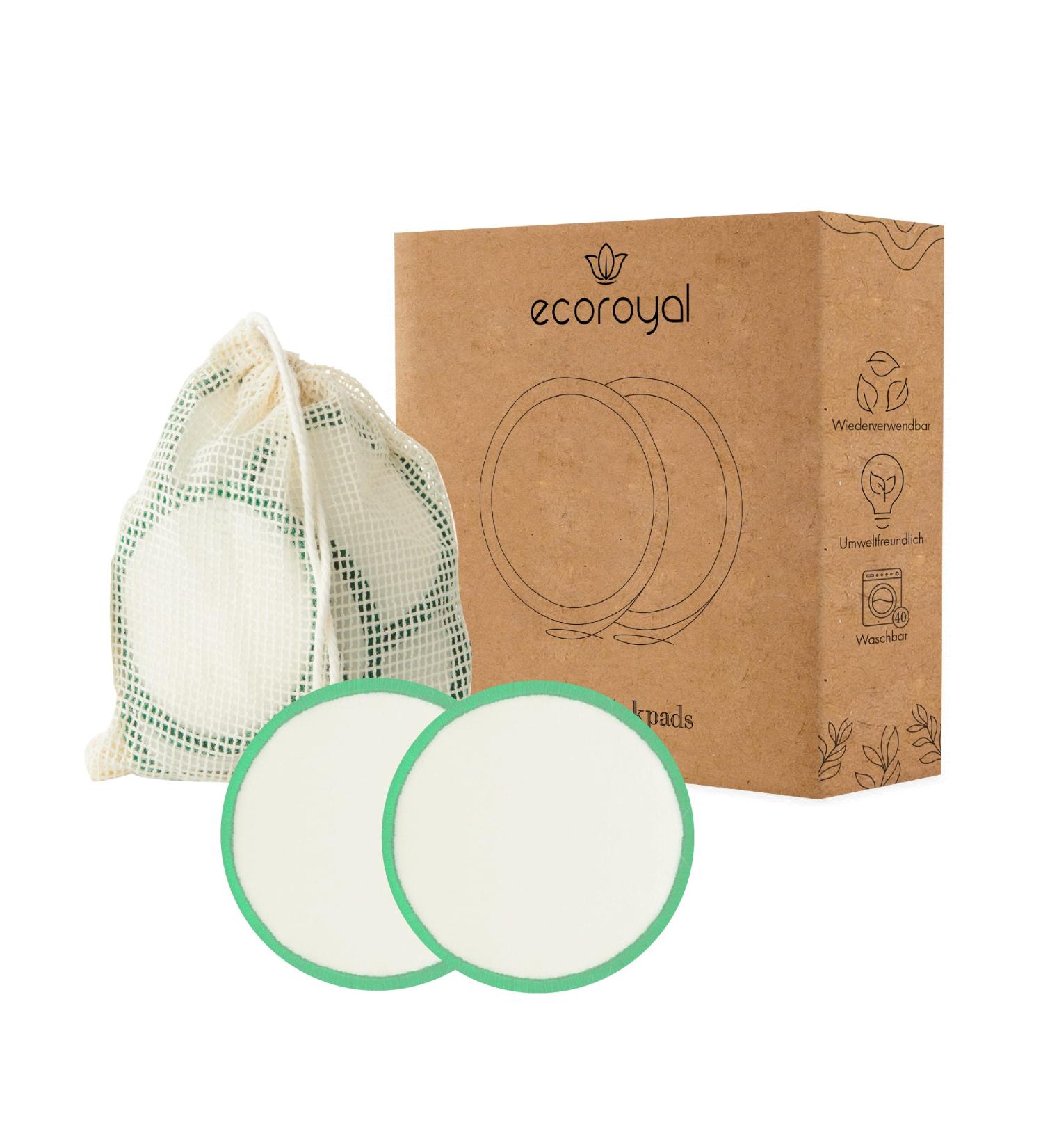 Buy ECOROYAL Washable Slanting Pads - 10 Reusable Bamboo & Cotton Makeup Removal Pads | Includes Laundry Net | Eco-Friendly Cosmetic Solution - Buy Online on GoSupps.com