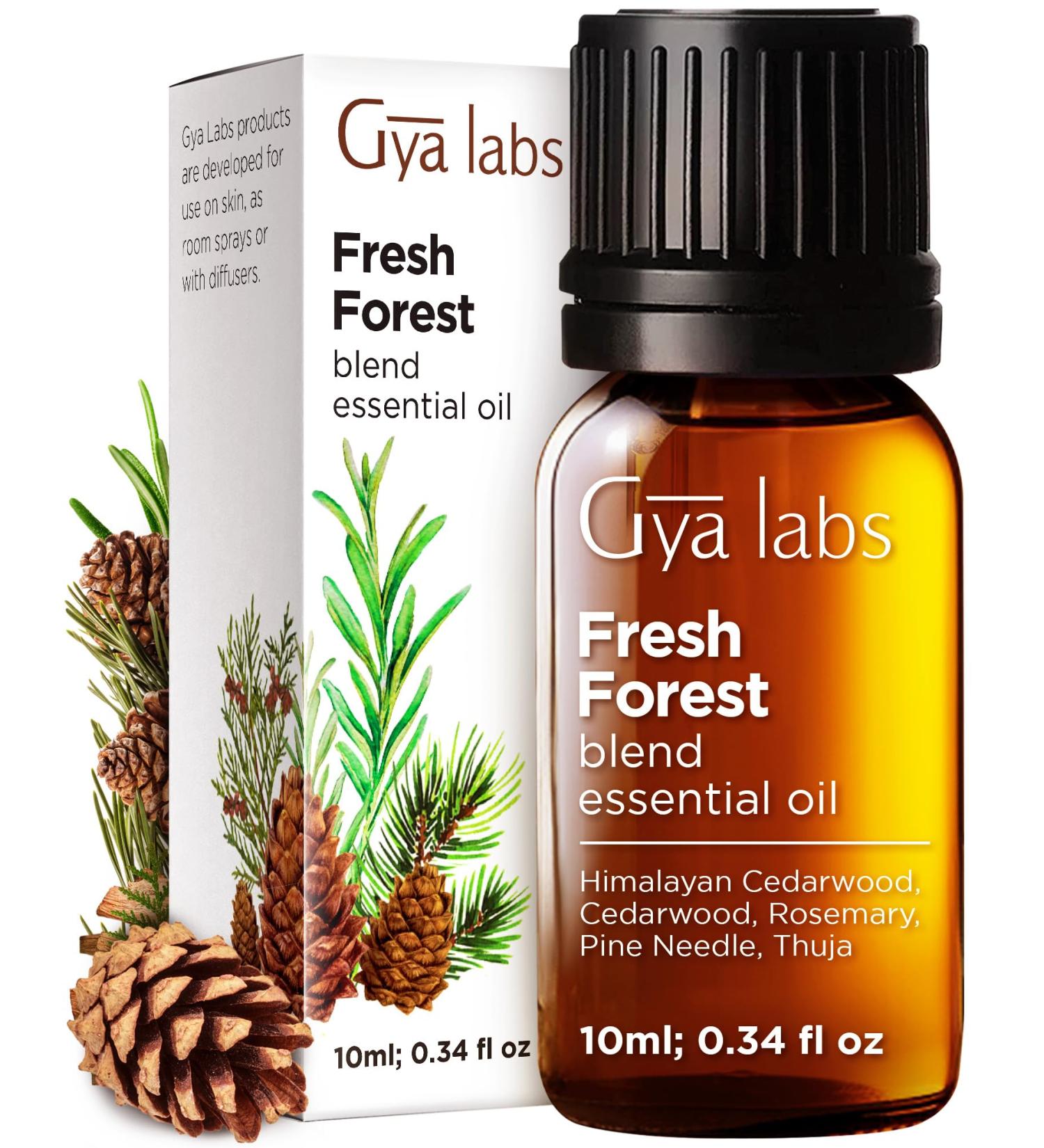 Gya Labs Fresh Forest Essential Oil Blend for Diffuser - Fresh Forest Oil for Aromatherapy Candle & DIY - 100% Pure Natural Ingredients of Rosemary Pine Needle Cedarwood & Thuja(0.34 Fl Oz) - Buy Online on GoSupps.com