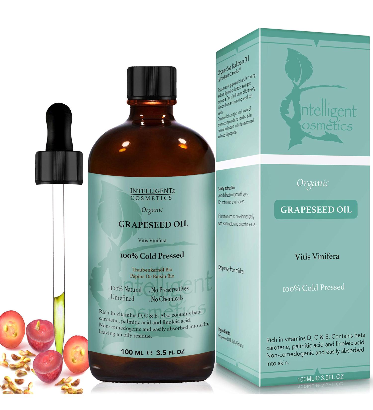 GRAPESEED OIL 100ML 100% Cold Pressed Unrefined Organic Pure & Natural. Skin Care Facial Oil Anti Ageing Tightens & Shrinks Large Pores Acne Treatment Balances Oily Skin NEW - Buy Online on GoSupps.com