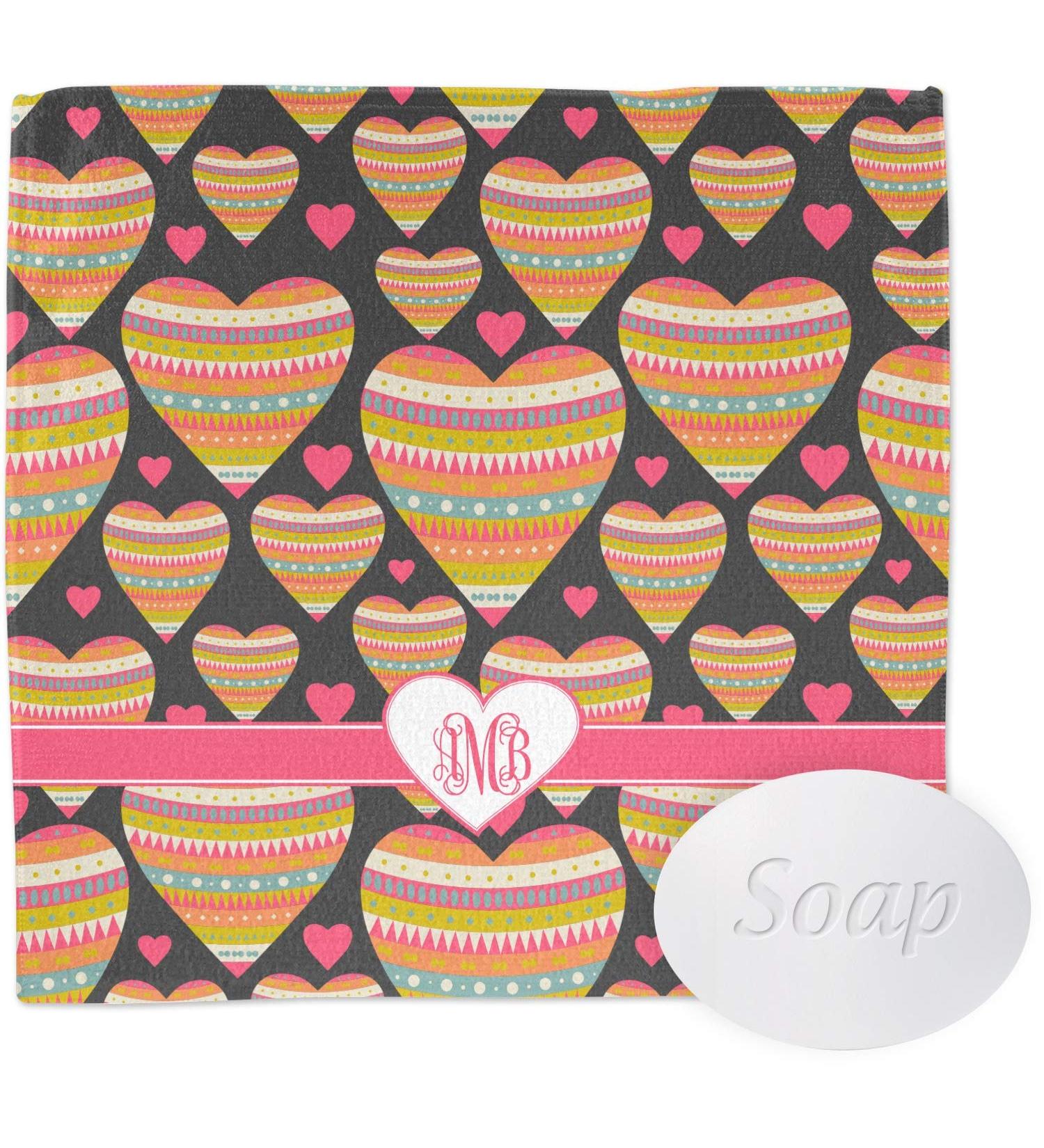 YouCustomizeIt Personalized Hearts Washcloth