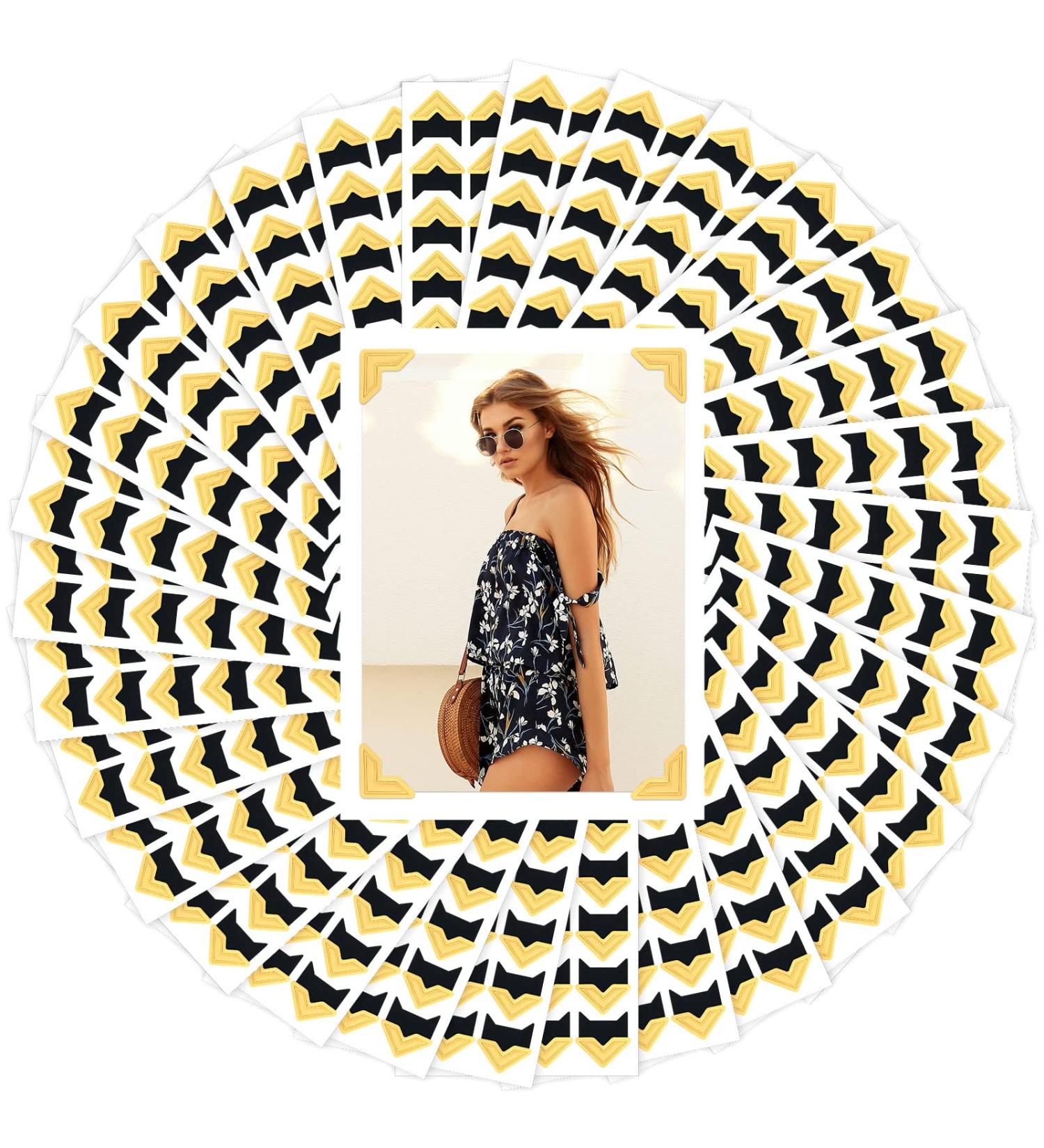 Pajean 720 Pieces Photo Corners Self Adhesive Photo Corners for Scrapbooking and Stamping Supplies DIY Scrapbook Stickers Album Diary Personal Journal Diary Organizer(Gold) - Buy Online on GoSupps.com