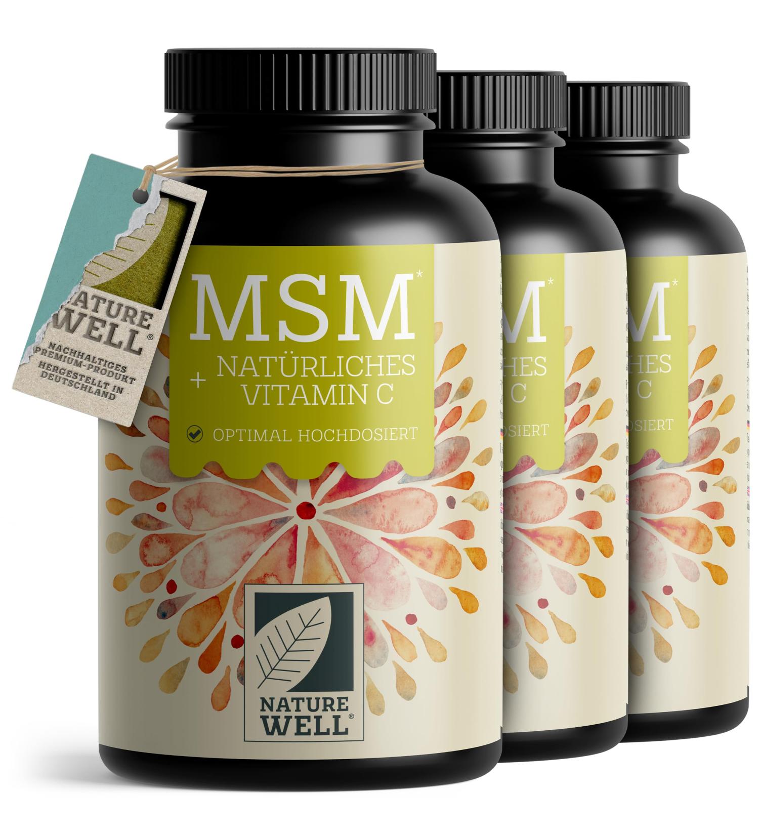 Buy MSM 2000mg + Natural Vitamin C - High-Dose Vegan Tablets | 3x365 Additive-Free Methylsulfonylmethane - Buy Online on GoSupps.com