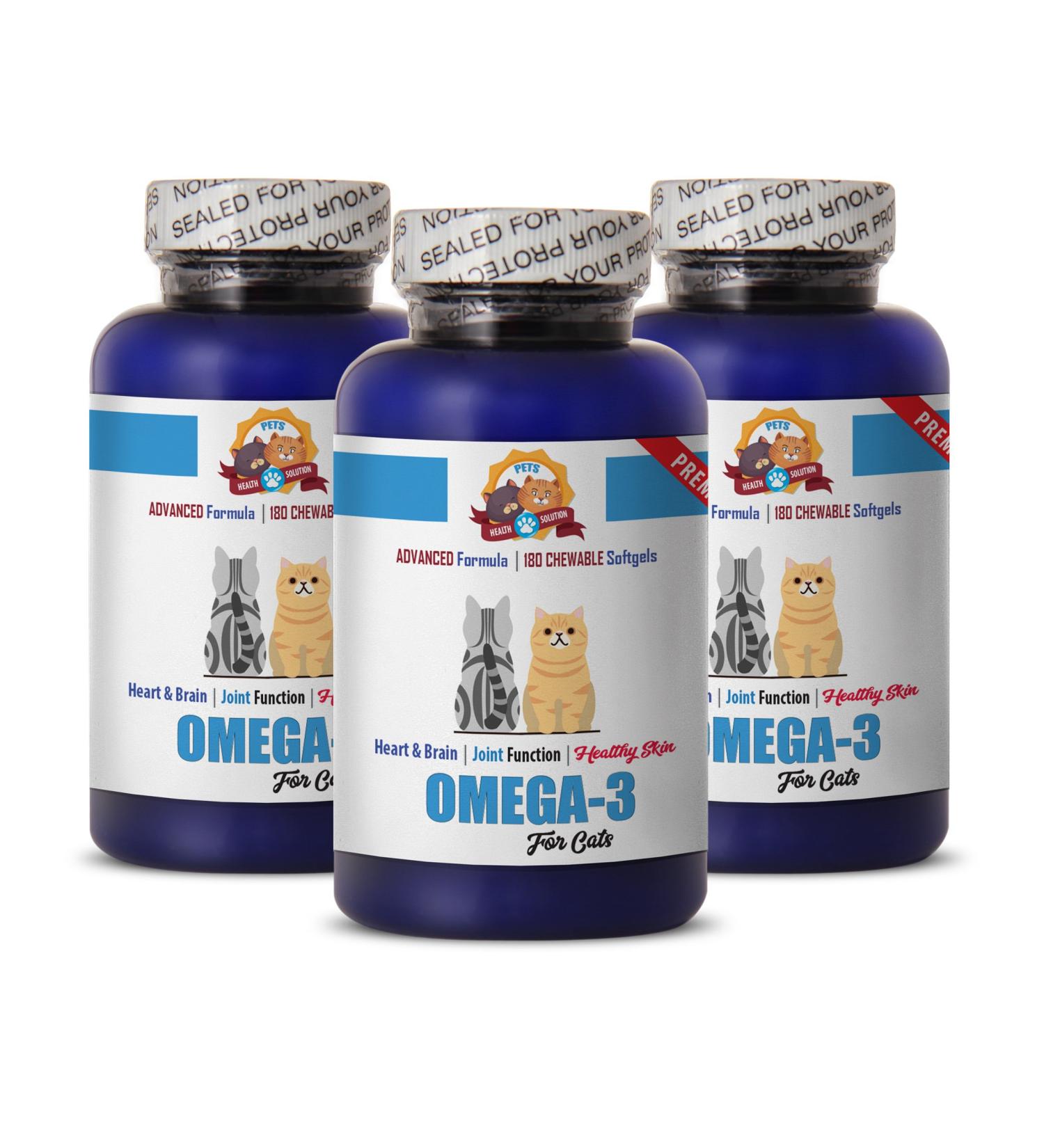 cat Senior Supplement - Premium Omega 3 - for Cats Formula - Overall Health and Well Being - cat Omega 3 Supplement - 540 Softgels (3 Bottle) - Buy Online on GoSupps.com