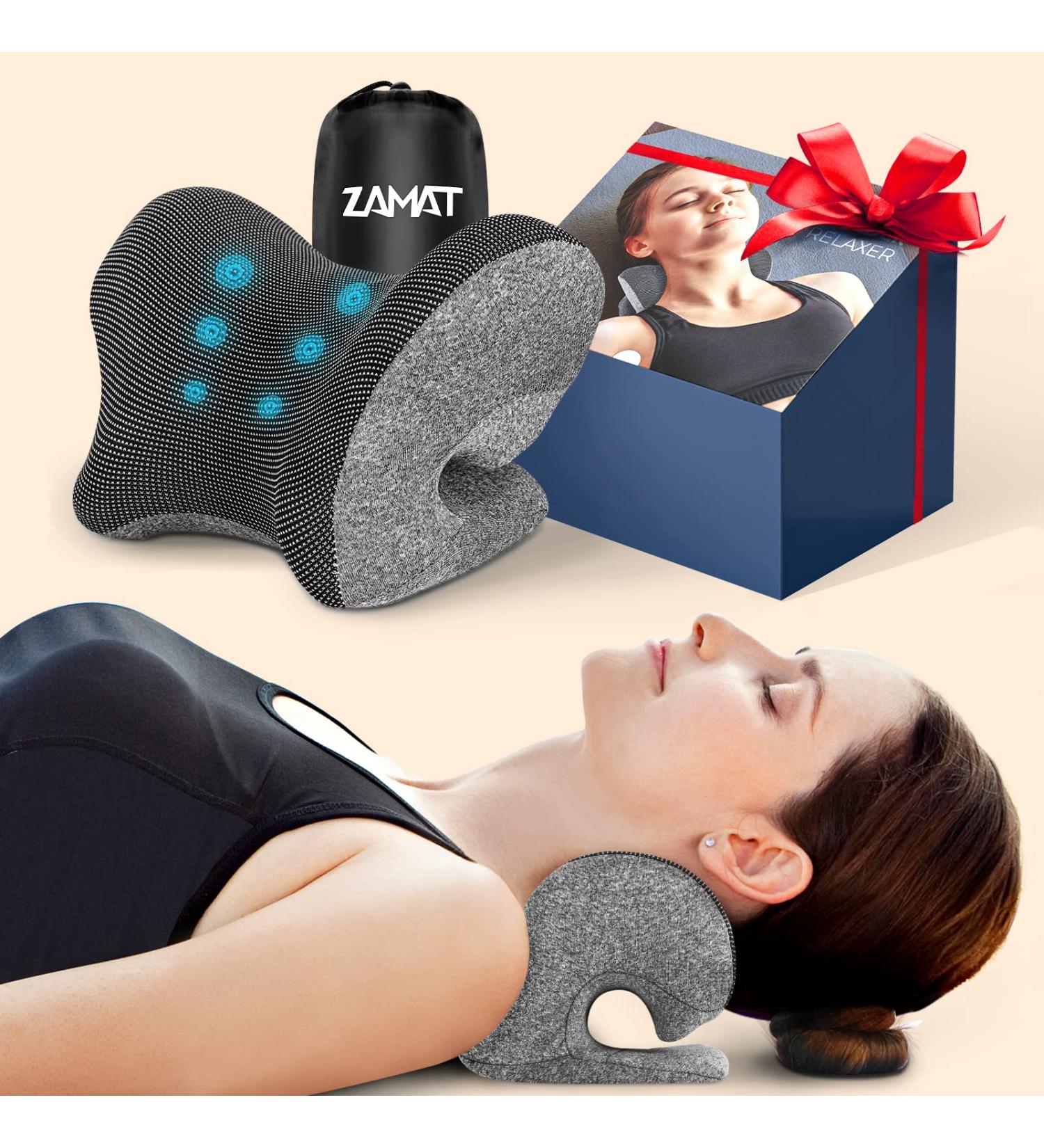 ZAMAT Neck and Shoulder Relaxer with Magnetic Therapy Pillowcase - Pain Relief Cervical Traction Device for TMJ, Headache, Muscle Tension - Grey - Buy Online on GoSupps.com