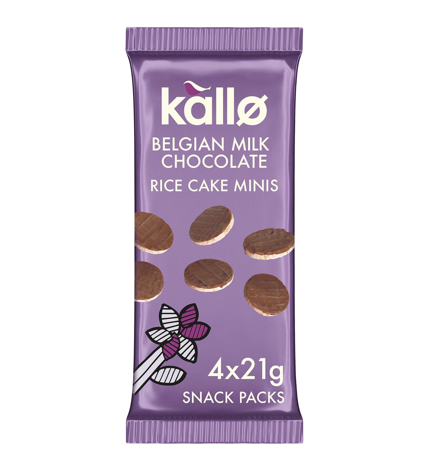 Kallo Belgian Milk Chocolate Mini Rice Cakes 9 x 84g - Delicious Snack Made with Premium Ingredients - Buy Online on GoSupps.com