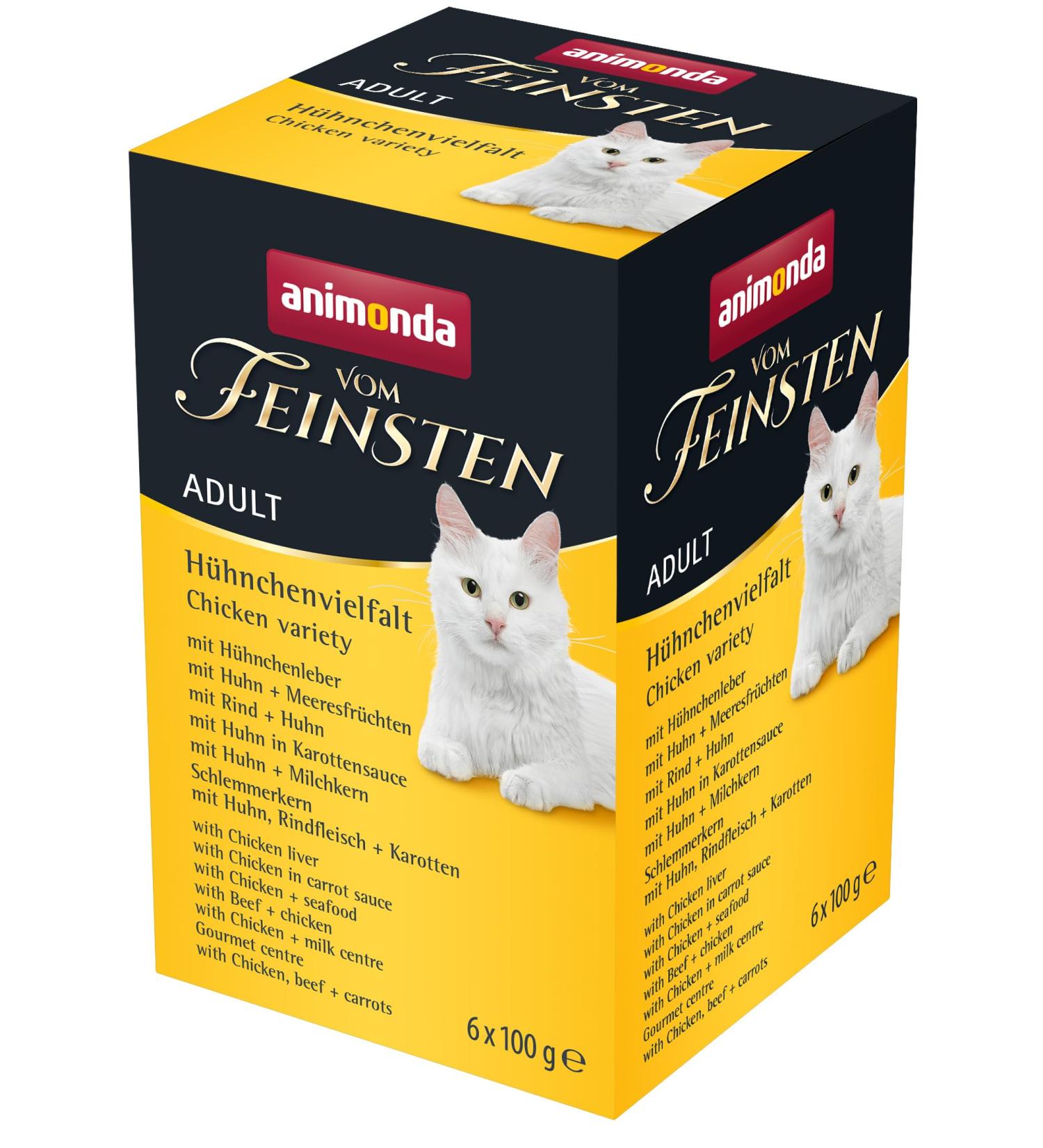 animonda Vom Feinsten Adult cat food wet food for adult cats chicken variety 6 x 100 g