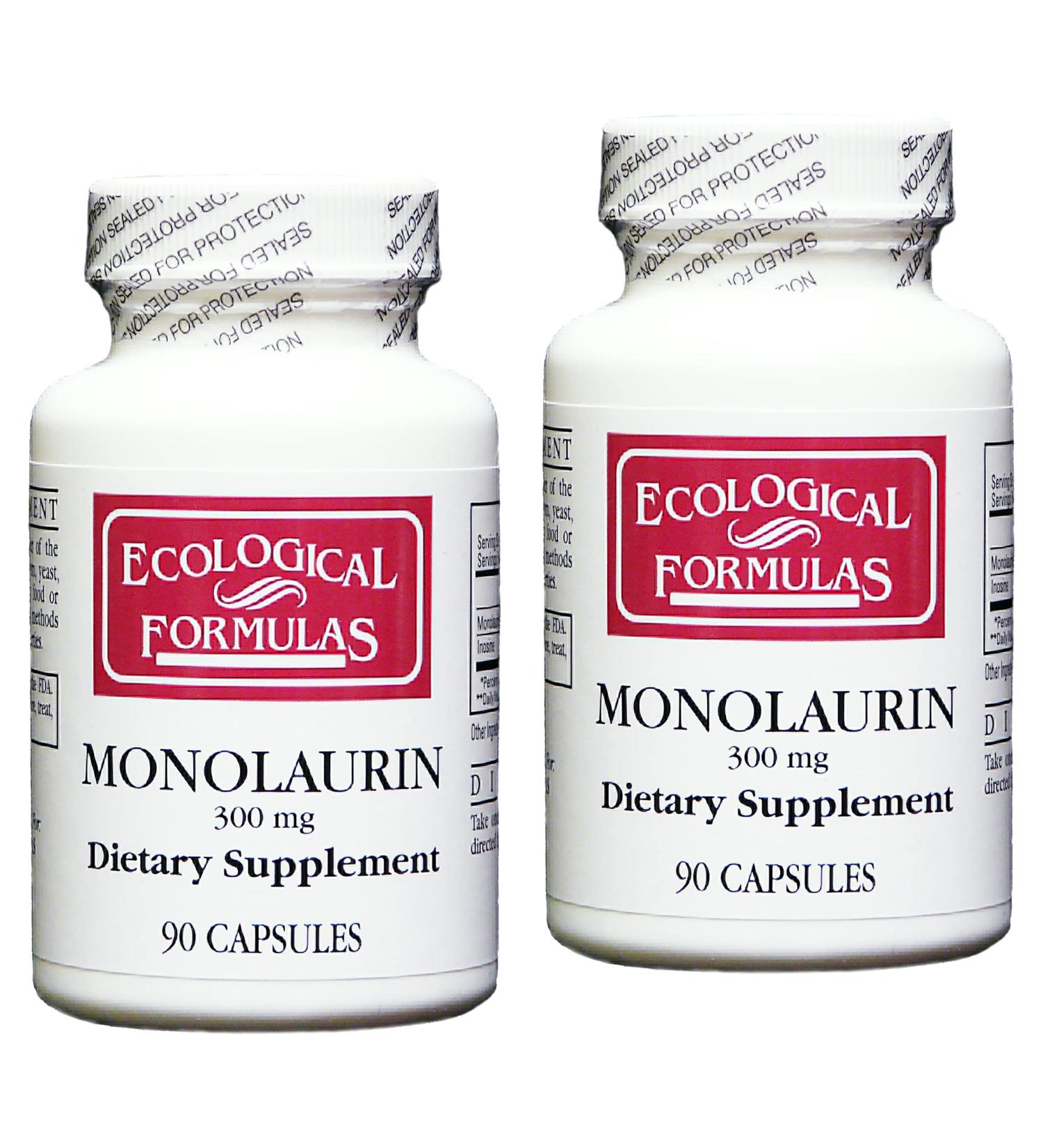Ecological Formulas Monolaurin 300 mg Tamper Resistant Ship Pack 180 Capsules Unflavored 180 Count (Pack of 1) - Buy Online on GoSupps.com