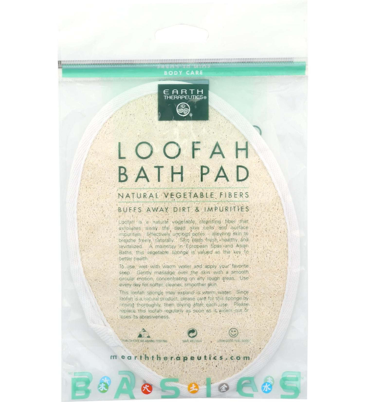 Earth Therapeutics Loofah Bath Pad - Exfoliating Shower Sponge for Smooth and Radiant Skin - Buy Online on GoSupps.com