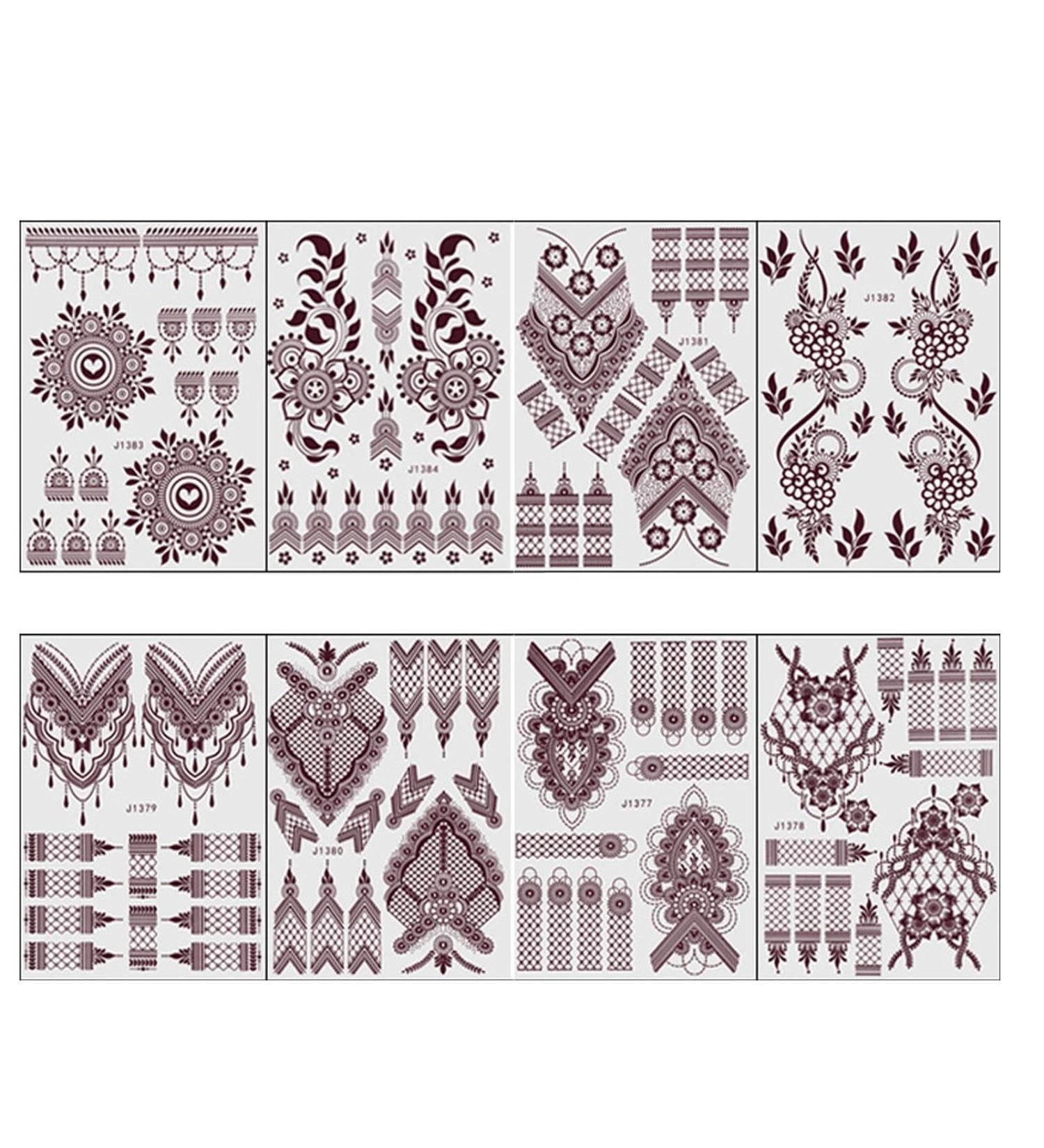 Brown Body Sticker Kit Exquisite Lace Waterproof Temporary Fake Body Stickers Adhesive Body Stencils Body Markers Waterproof Temporary Hand Body Stickers - Buy Online on GoSupps.com