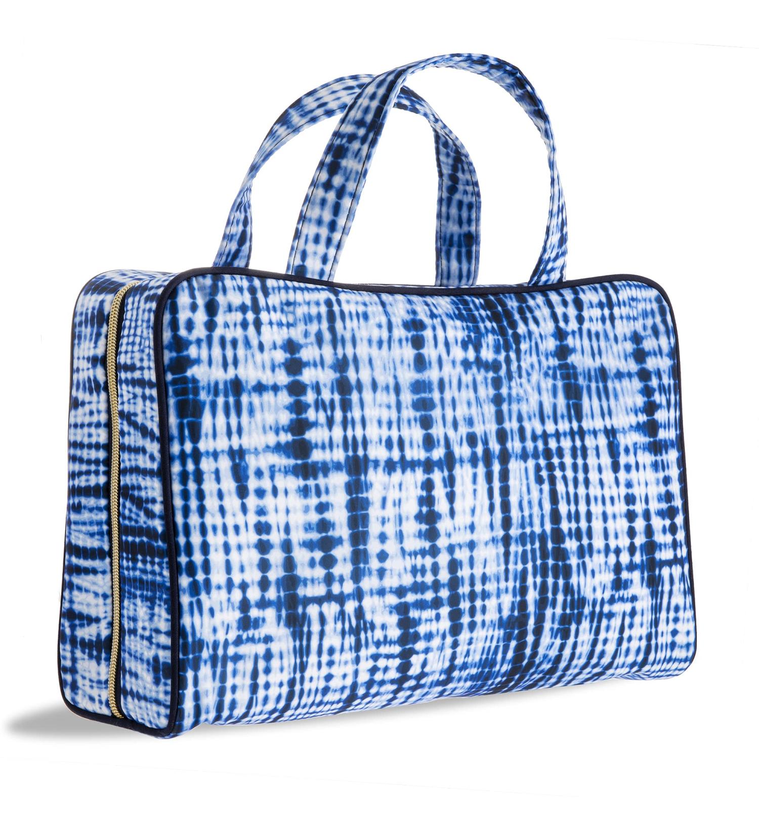 Once Upon a Rose Makeup Bag - Large Blue Tie Dye Cosmetic Bag for Women, Girls | Zippered Transparent Pockets & Handles | Ideal for Home & Travel - Buy Online on GoSupps.com