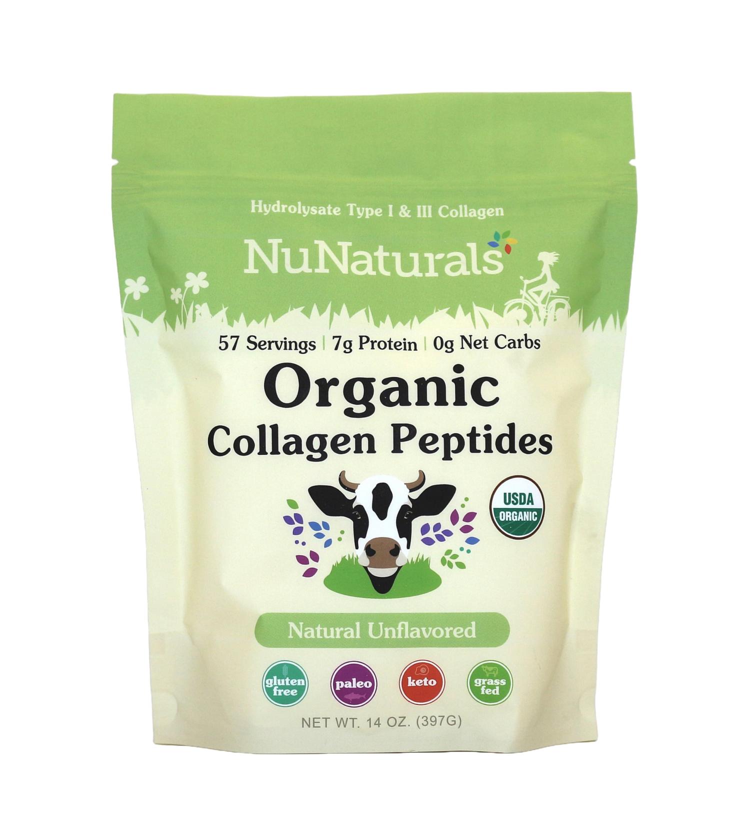Nunaturals Organic Collagen Peptides 14 oz - Buy Online on GoSupps.com