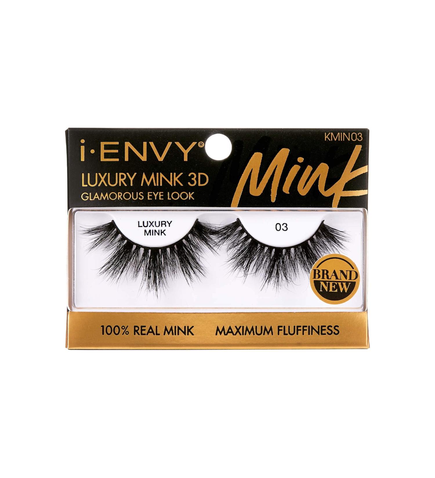 i-ENVY Luxury Mink Collection False Eyelashes - 100% Real Mink, Glamorous Eye Look, Maximum Fluffiness, 3D Multi-Curl Angle - Buy Online on GoSupps.com