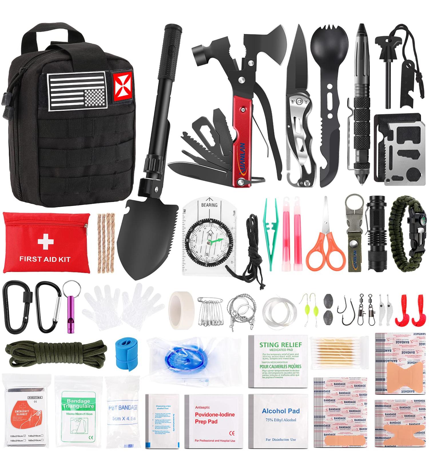 248PCS Survival First Aid Kit - Tactical Gear for Camping & Outdoor Activities - Buy Online on GoSupps.com