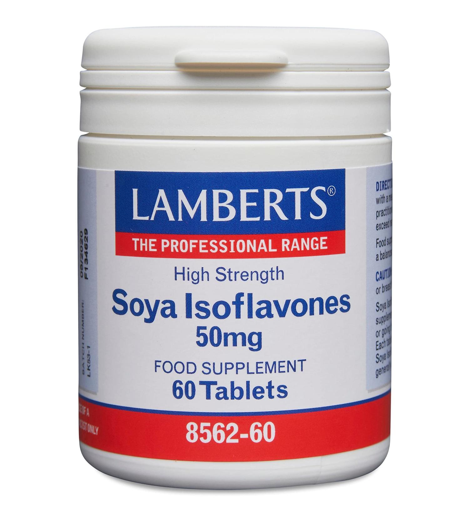 Lamberts Soy Isoflavones 50mg 60 Tablets - Natural Menopause Support - Buy Online on GoSupps.com