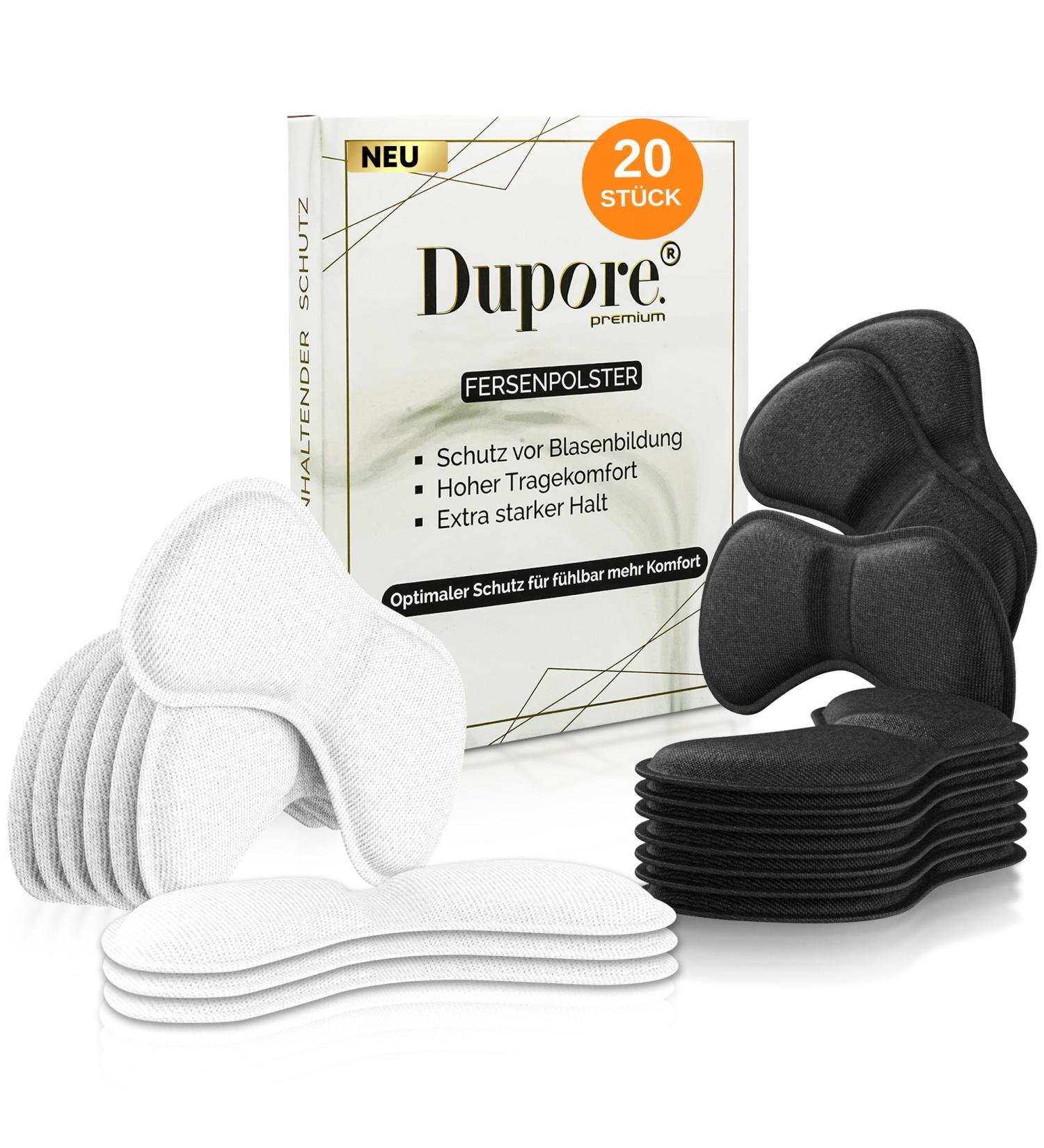 Dupore 20x Premium Heel Cushion Inserts - Self-Adhesive Anti-Slip Protection for High Heels - Comfort Pillow Against Blisters & Friction - Black & White - Buy Online on GoSupps.com