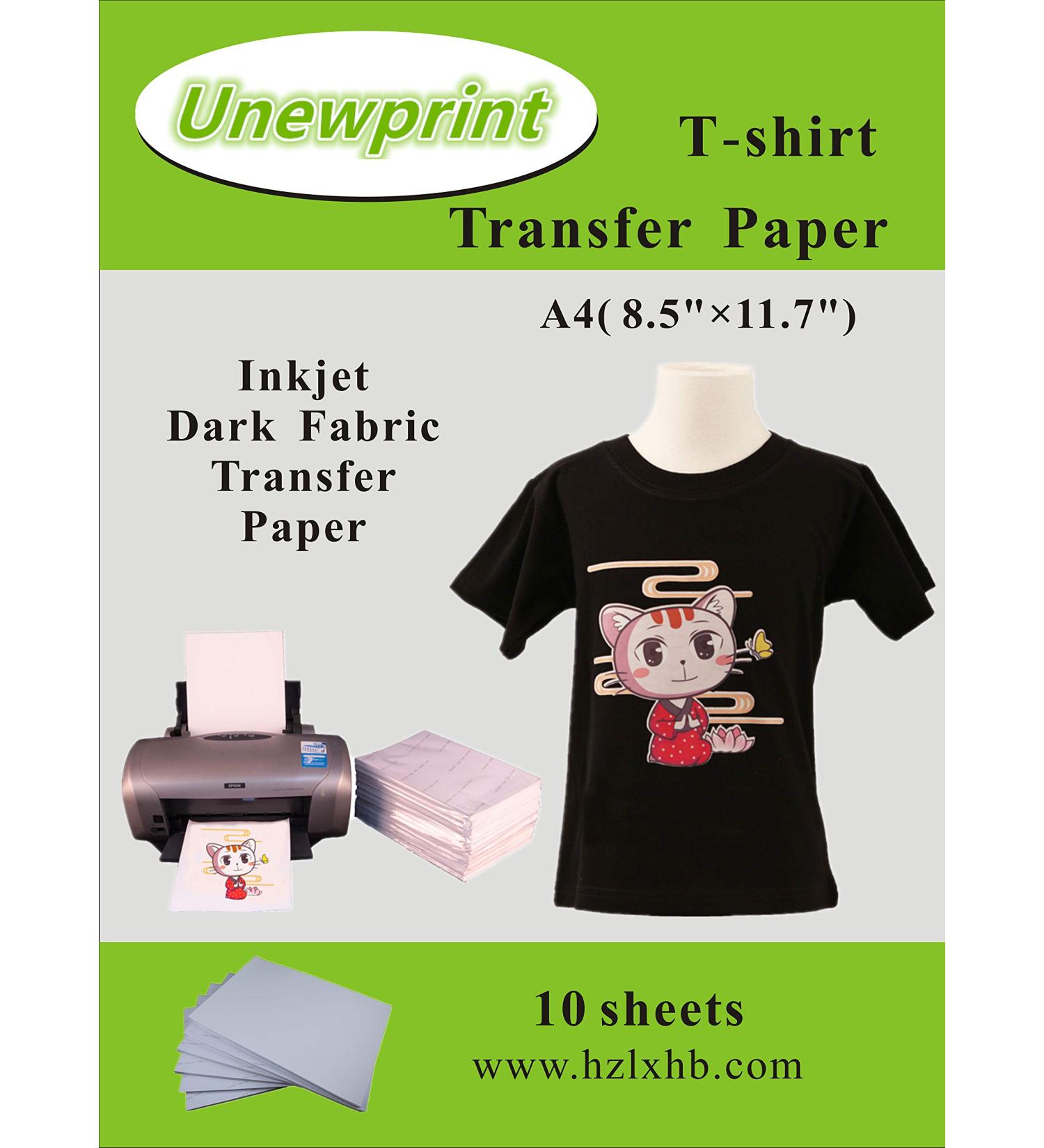 Heat Transfer Paper for Dark Fabric Inkjet Transfer Paper for t-Shirts Customer Pack 10 Sheets by Unewprint (8.311.7) - Buy Online on GoSupps.com