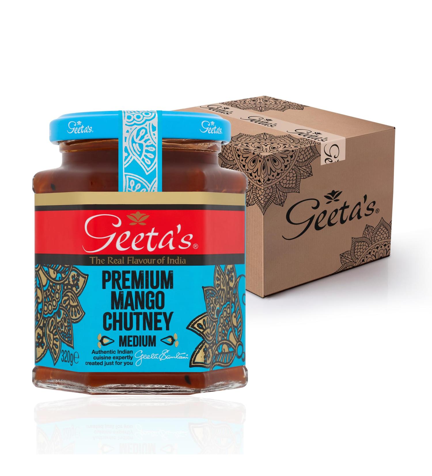 Geeta Premium Mango Chutney 320g | Pack of 6 | Authentic Indian Taste - International Shipping Available - Buy Online on GoSupps.com