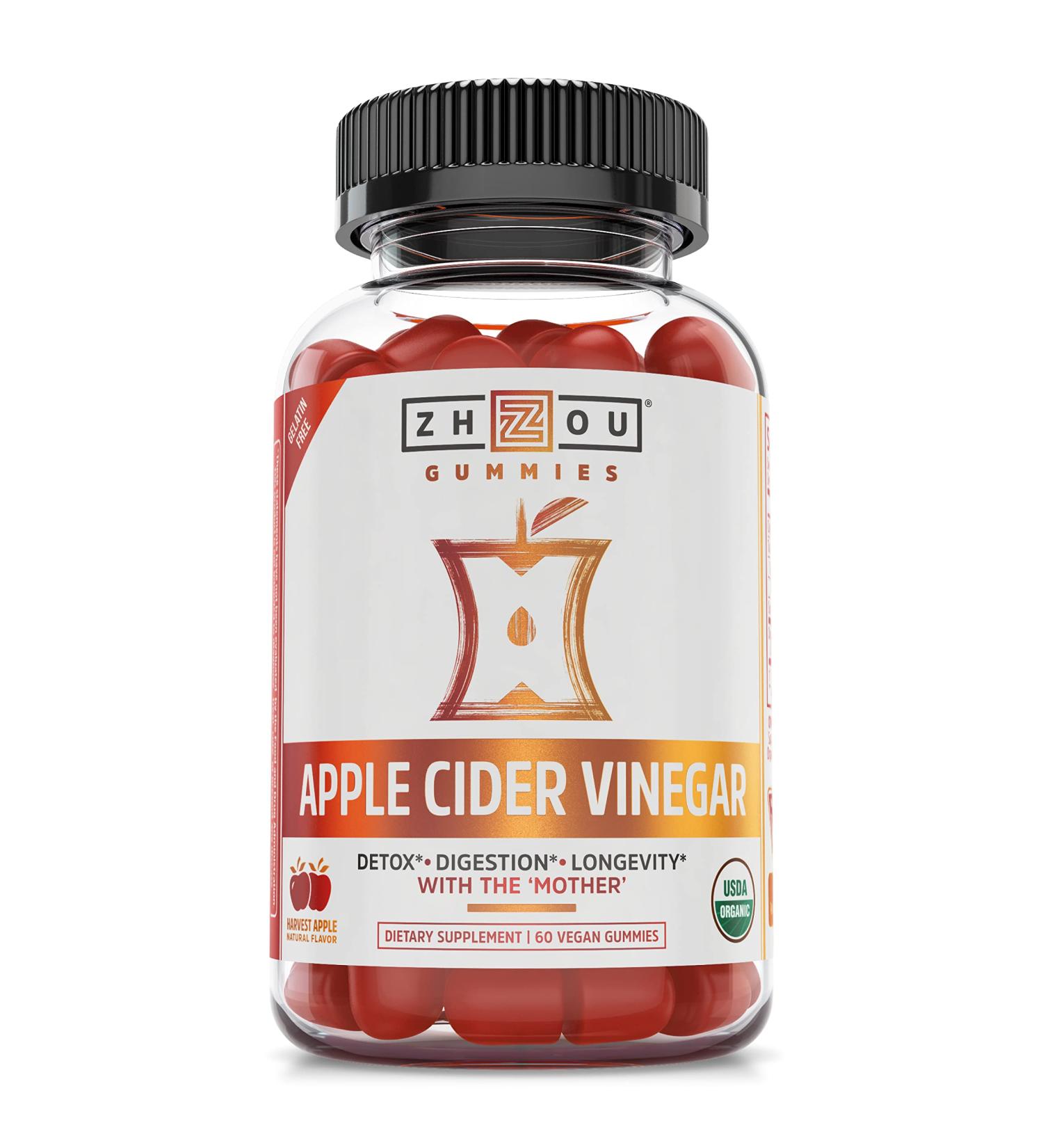 Zhou Nutrition Apple Cider Vinegar Gummies - Harvest Apple Flavor, 60 Vegan Gummies - Buy Online on GoSupps.com