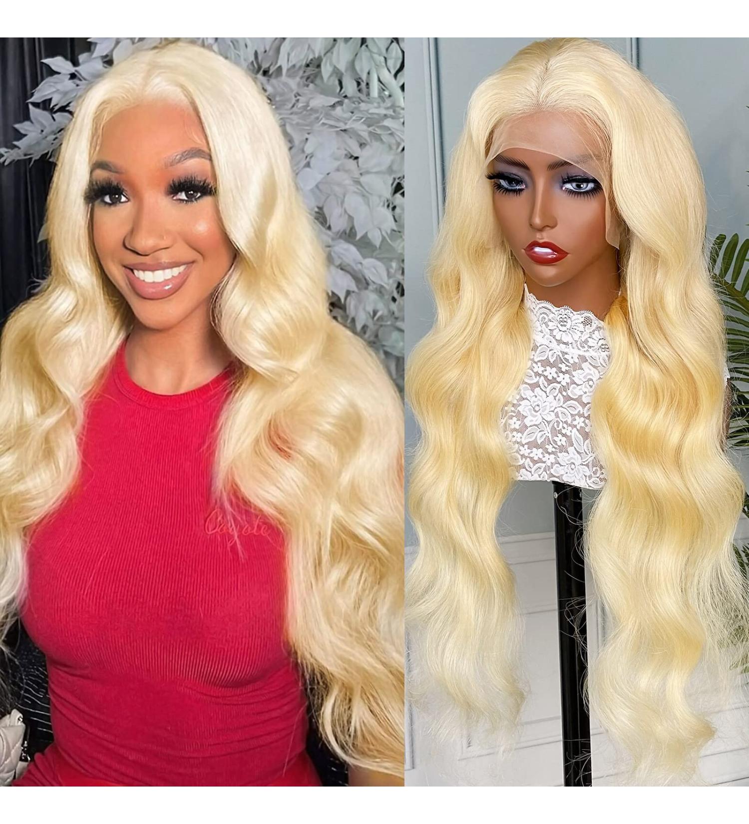 YUTU 26 Inch 613 Body Wave Blonde Lace Front Wig Human Hair | 180% Density 13x4 Pre Plucked with Baby Hair - Buy Online on GoSupps.com