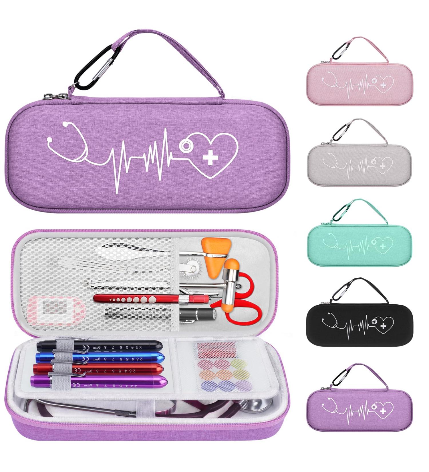 Premium Stethoscope Case for MDF & Littmann Models - Durable Purple with Mesh Pocket for Nurse Accessories - International Shipping Available - Buy Online on GoSupps.com