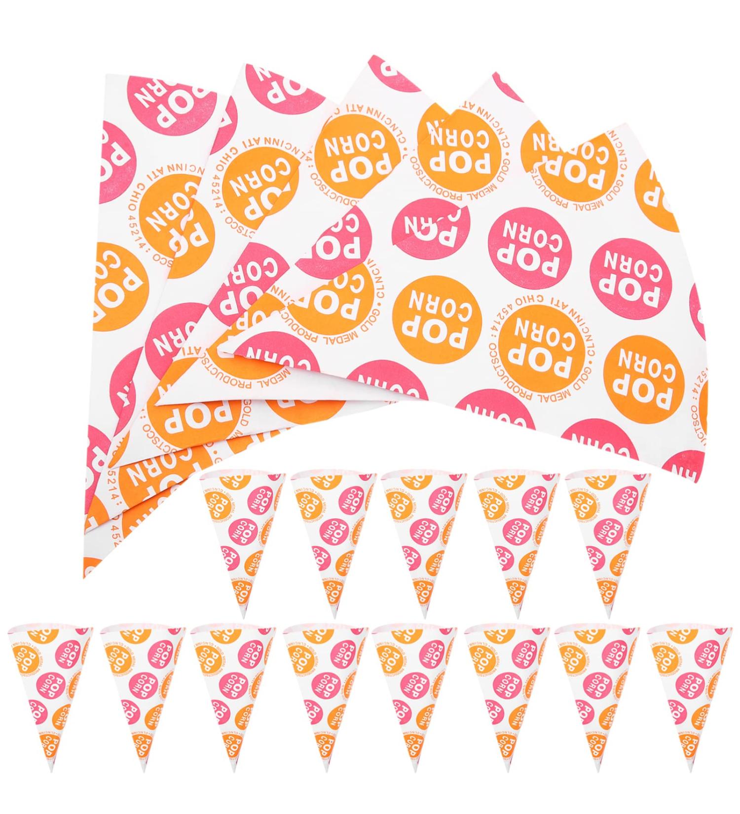 HOMSFOU 50pcs Popcorn Bag Candy Bags Disposable Food Storage Bags Pastry Bags Cookies Bags Disposable Popcorn Boxes Party Gift Mini Gift Bags Treat Cone Bags Child Cardboard Paper Snack 20X15.5CM As Shown - Buy Online on GoSupps.com