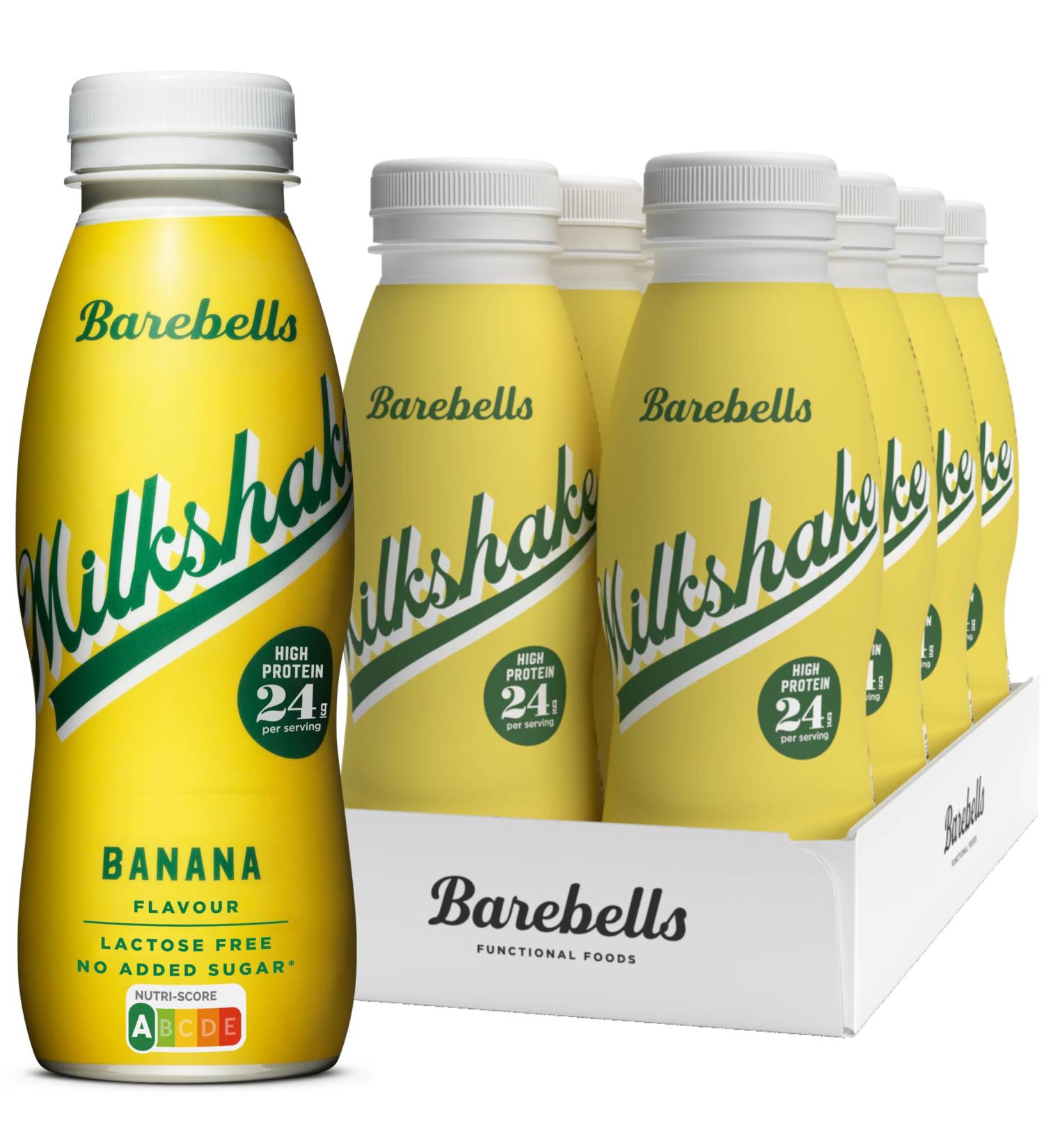 Buy Barebells Creamy Protein Shake - Low Sugar 24g Protein Lactose Free Banana Milkshake - 8 x 330ml Bottles | International Shipping Available - Buy Online on GoSupps.com