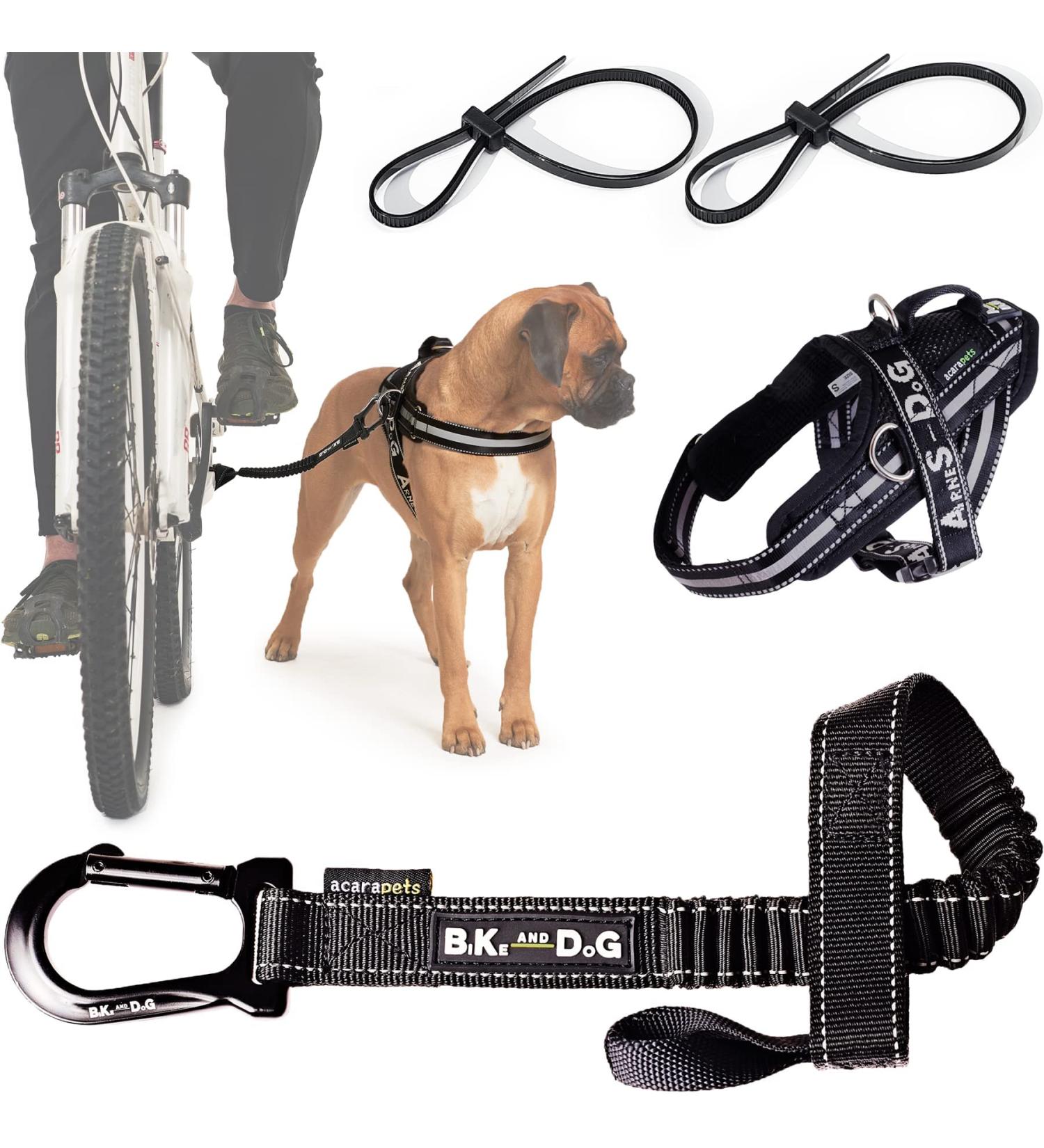 Bike & Dog: Patented Dog Leash & Harness for Biking | 3-Ring Dishes Included - Buy Online on GoSupps.com