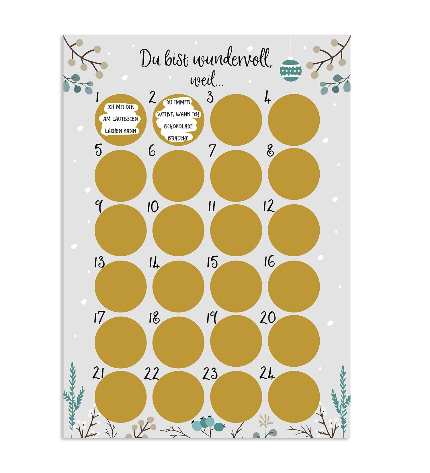 Nastami Scratch-Off Advent Calendar A3 - You Are Wonderful Christmas Countdown Calendar for Festive Fun - Buy Online on GoSupps.com