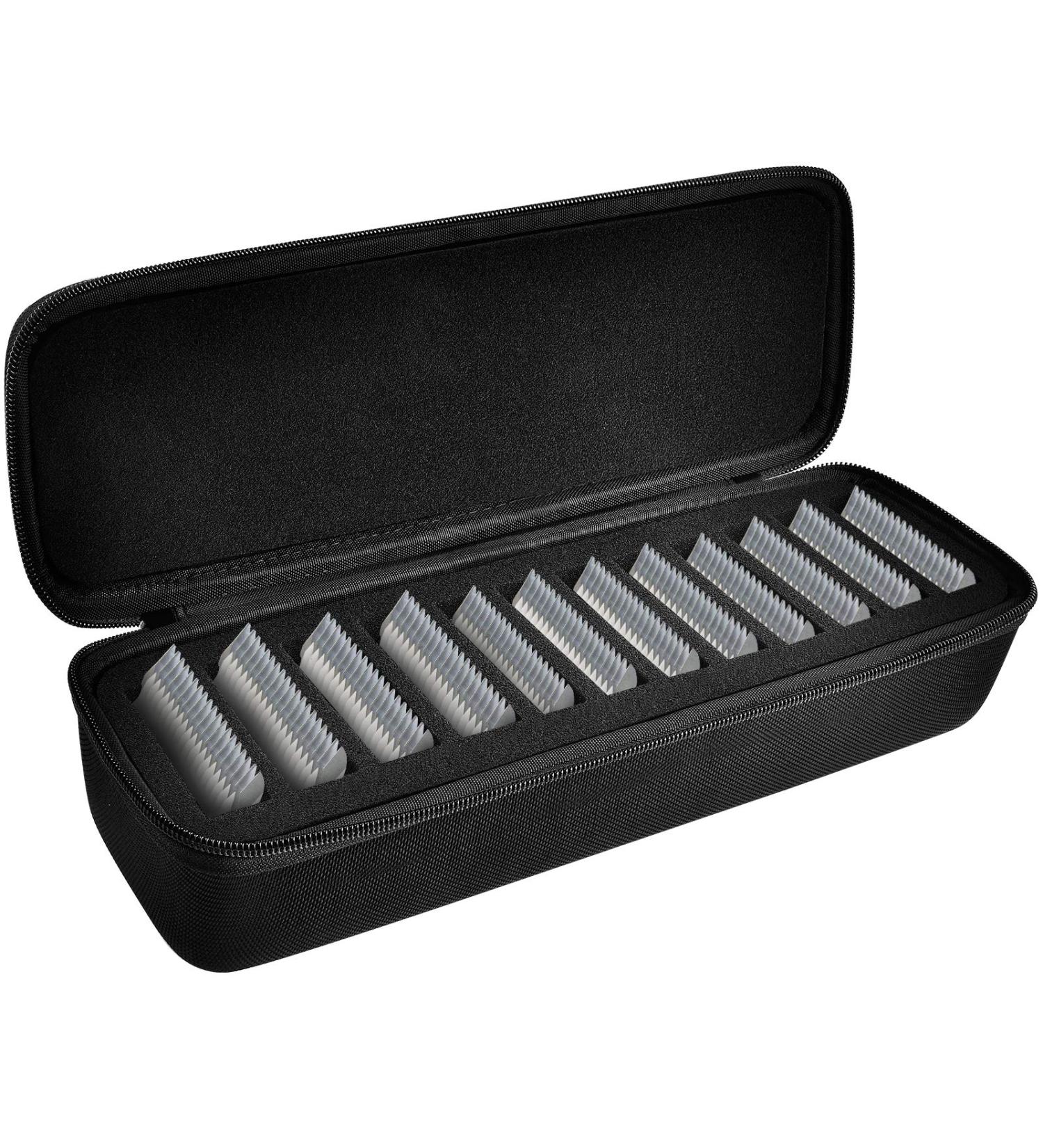 Grooming Clipper Blade Case - 12 Slot Storage Organizer for Oster, Andis, and Wahl Clippers - Upgraded Black Design - Buy Online on GoSupps.com