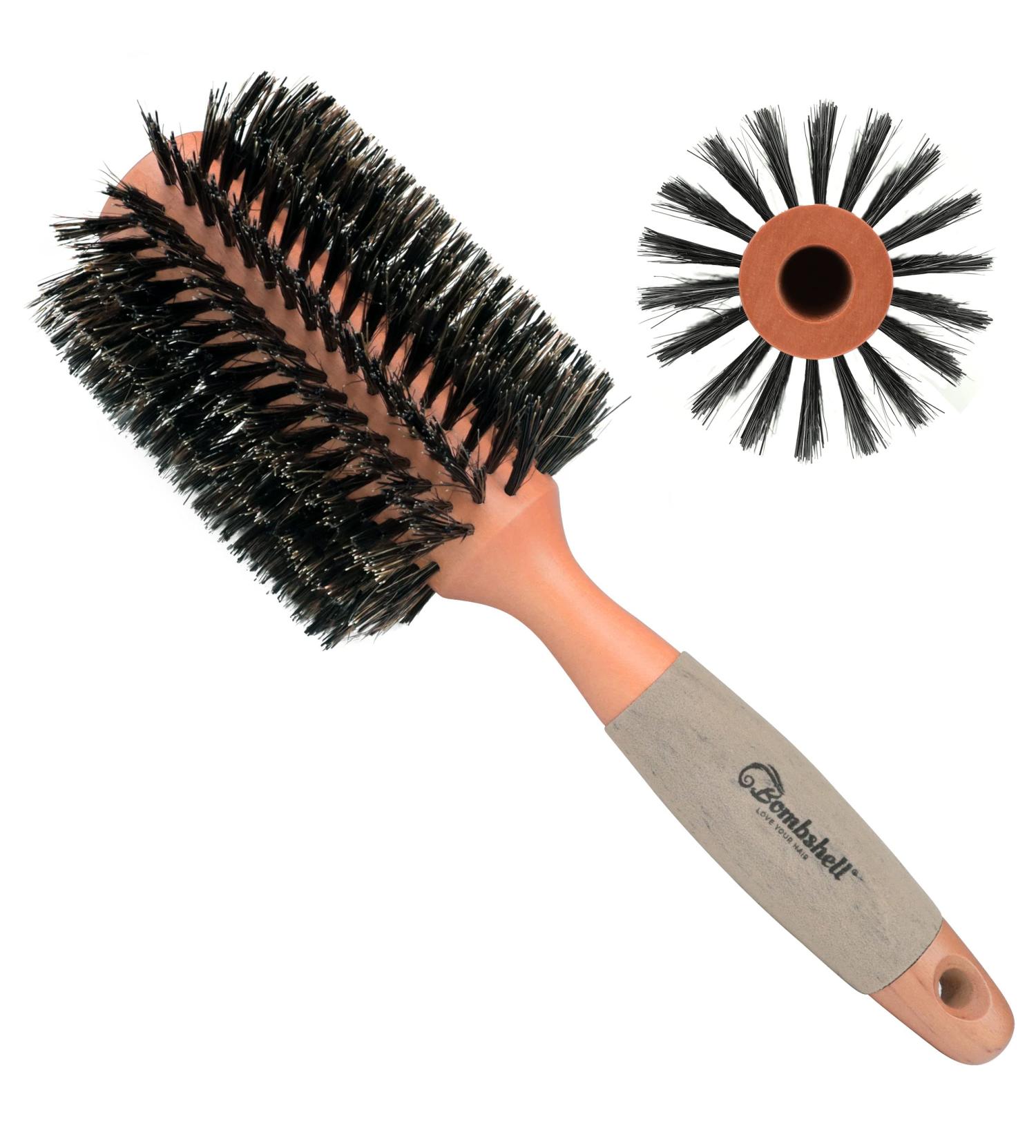 Bombshell Birch Wood Round Brush | Sustainable Boar Bristle Styling Brush | 3 Inch Round Hair Brush for Blowouts and Curling - Buy Online on GoSupps.com