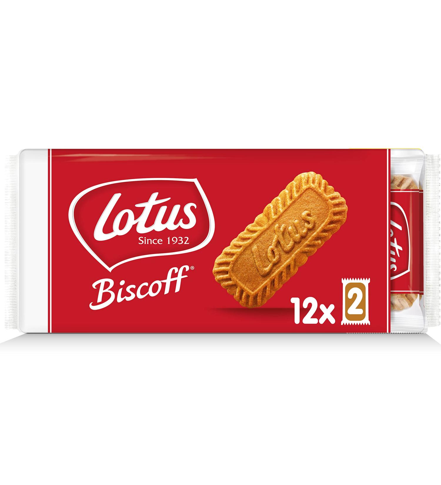 Lotus Biscoff - Original Biscuit - Packed in a Bag of 2 Biscuits - Vegan - No Artificial Colouring or Flavourings - 12 Bags of 2 Biscuits - 190g - Buy Online on GoSupps.com